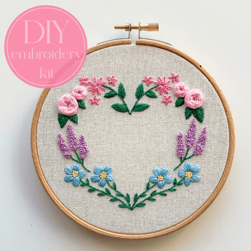 Floral Heart | DIY Embroidery Kit | EmBeaRoidery