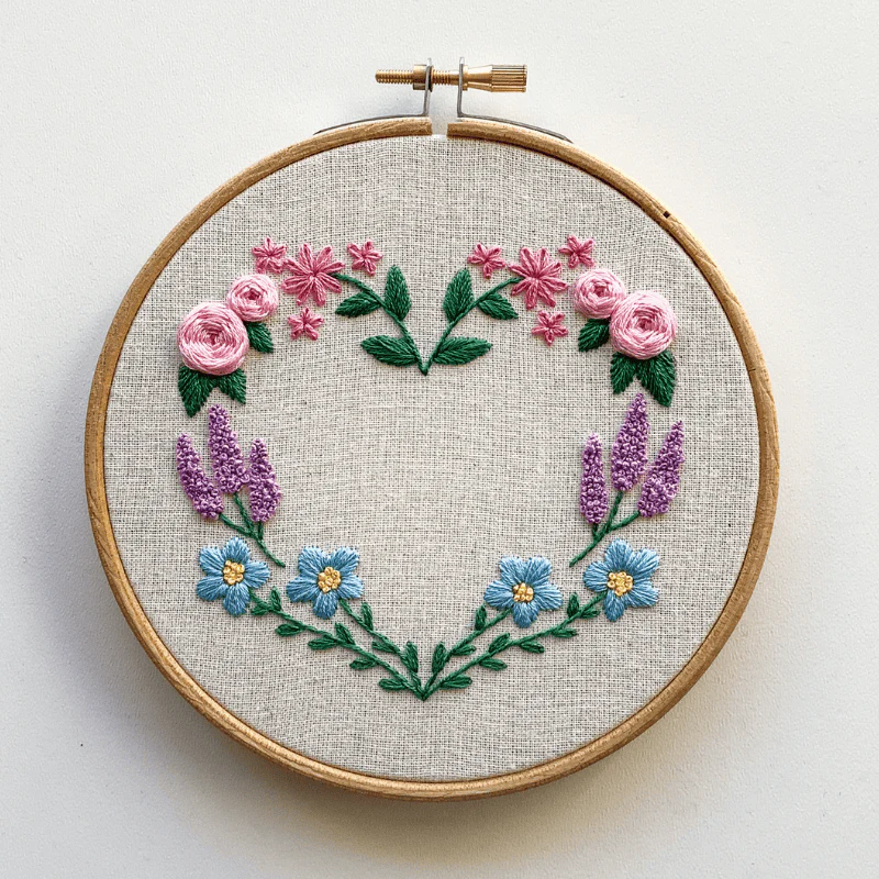 Floral Heart | DIY Embroidery Kit | EmBeaRoidery - Image 3