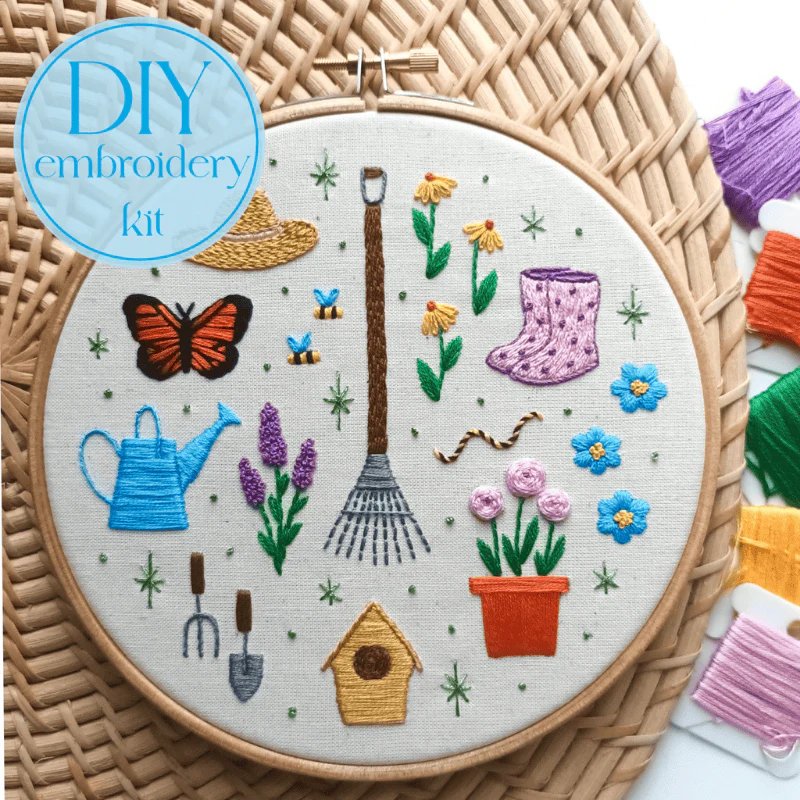 Flower Garden | DIY Embroidery Kit | EmBeaRoidery