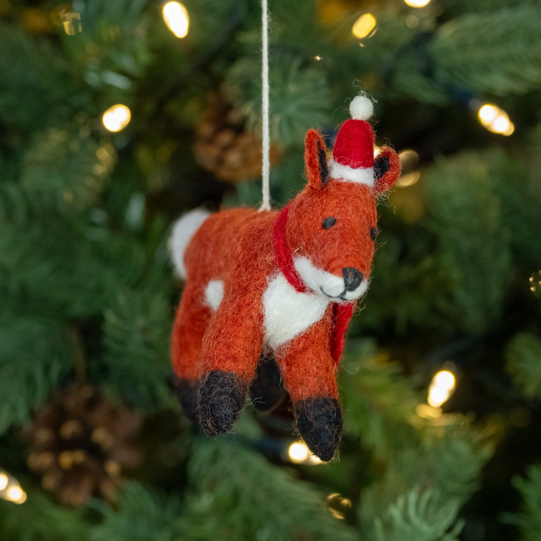 Fox with Hat & Scarf | Handmade Christmas Decoration - Image 2