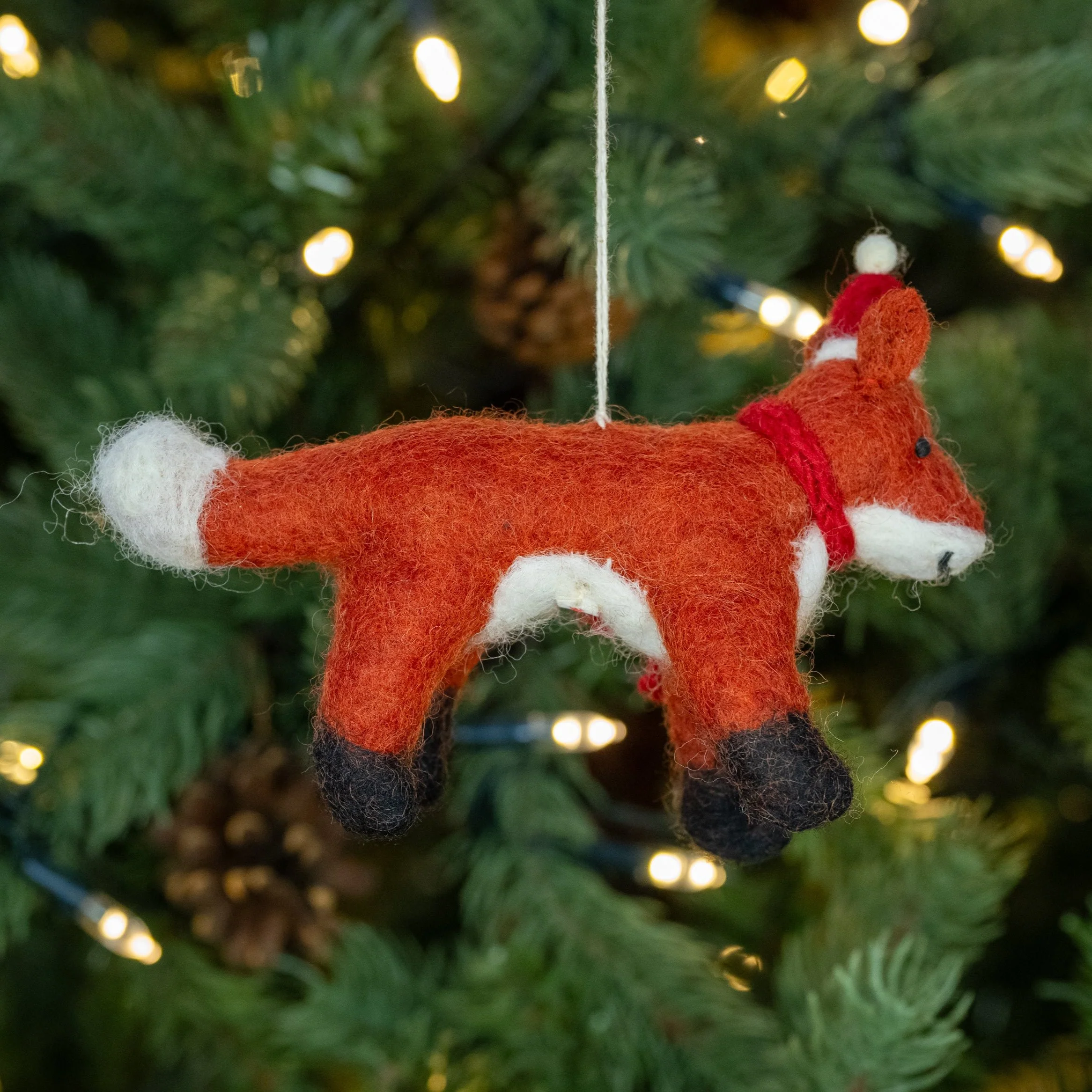 Fox with Hat & Scarf | Handmade Christmas Decoration - Image 3