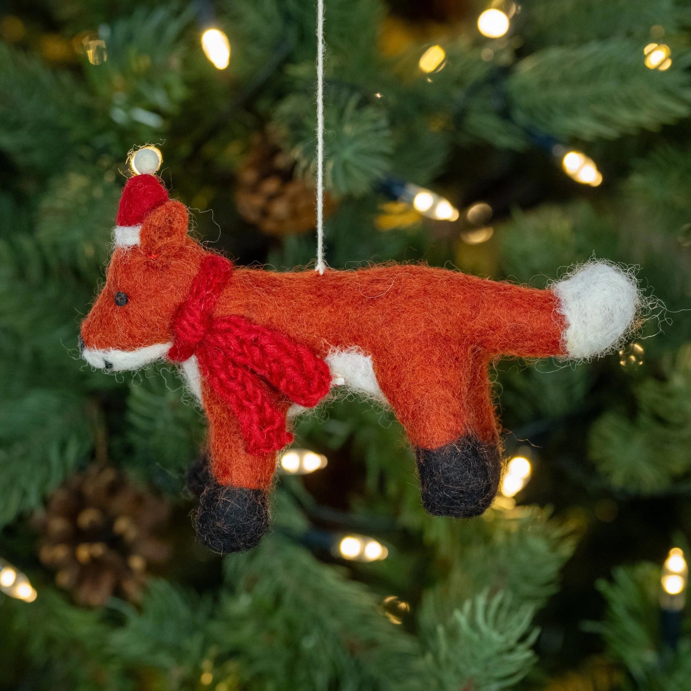 Fox with Hat & Scarf | Handmade Christmas Decoration - Image 4