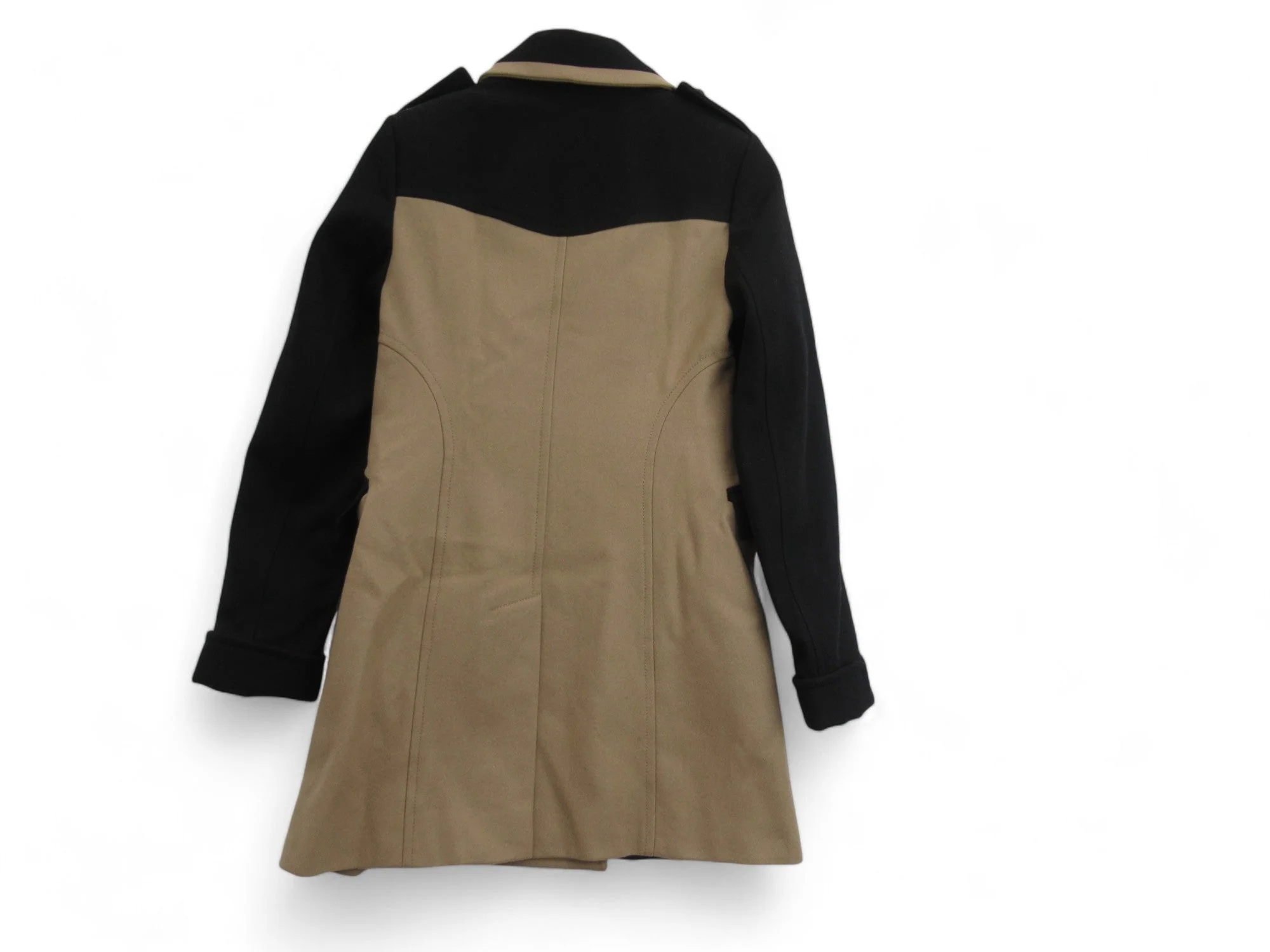 French Connection UK 6 Black Brown Wool Coat Womenswear | Preloved - Image 3