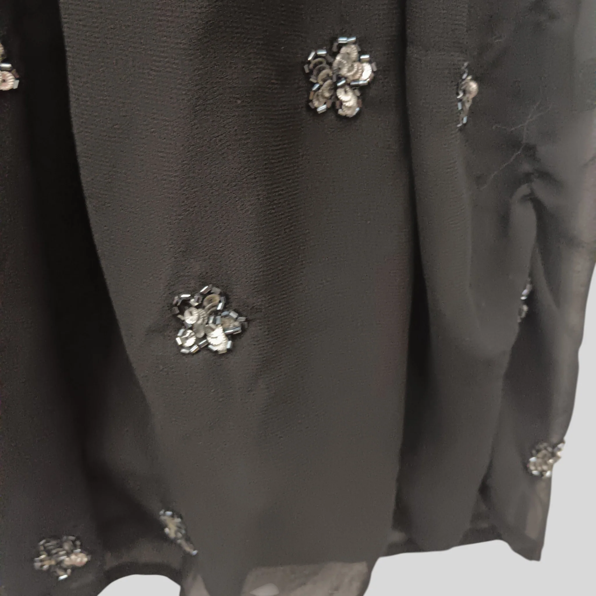 Froch and Frill Black Embellished Ladies Special Occasion Knee Length Dress Short Angel Sleeve UK 6 Womenswear | Pre-loved - Image 6