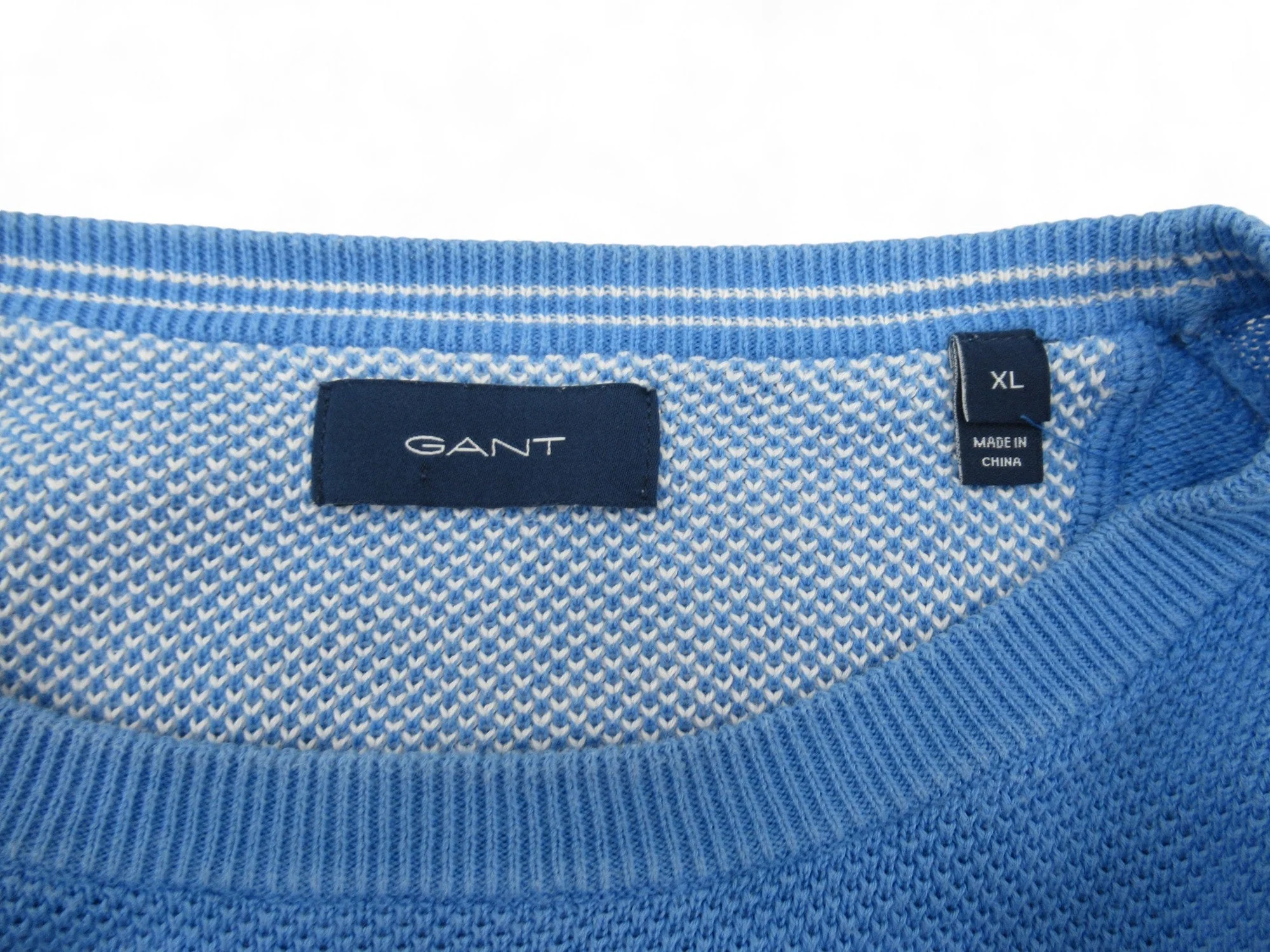 Gant XL Blue Cotton Crew Neck Jumper Top Menswear | Preloved - Image 5