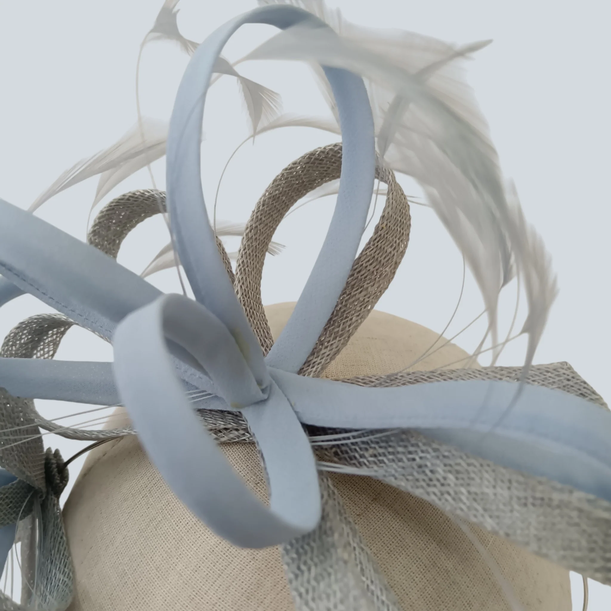 Gina Bacconi Special Occasion Wedding Fascinator Silver and Blue - Image 5