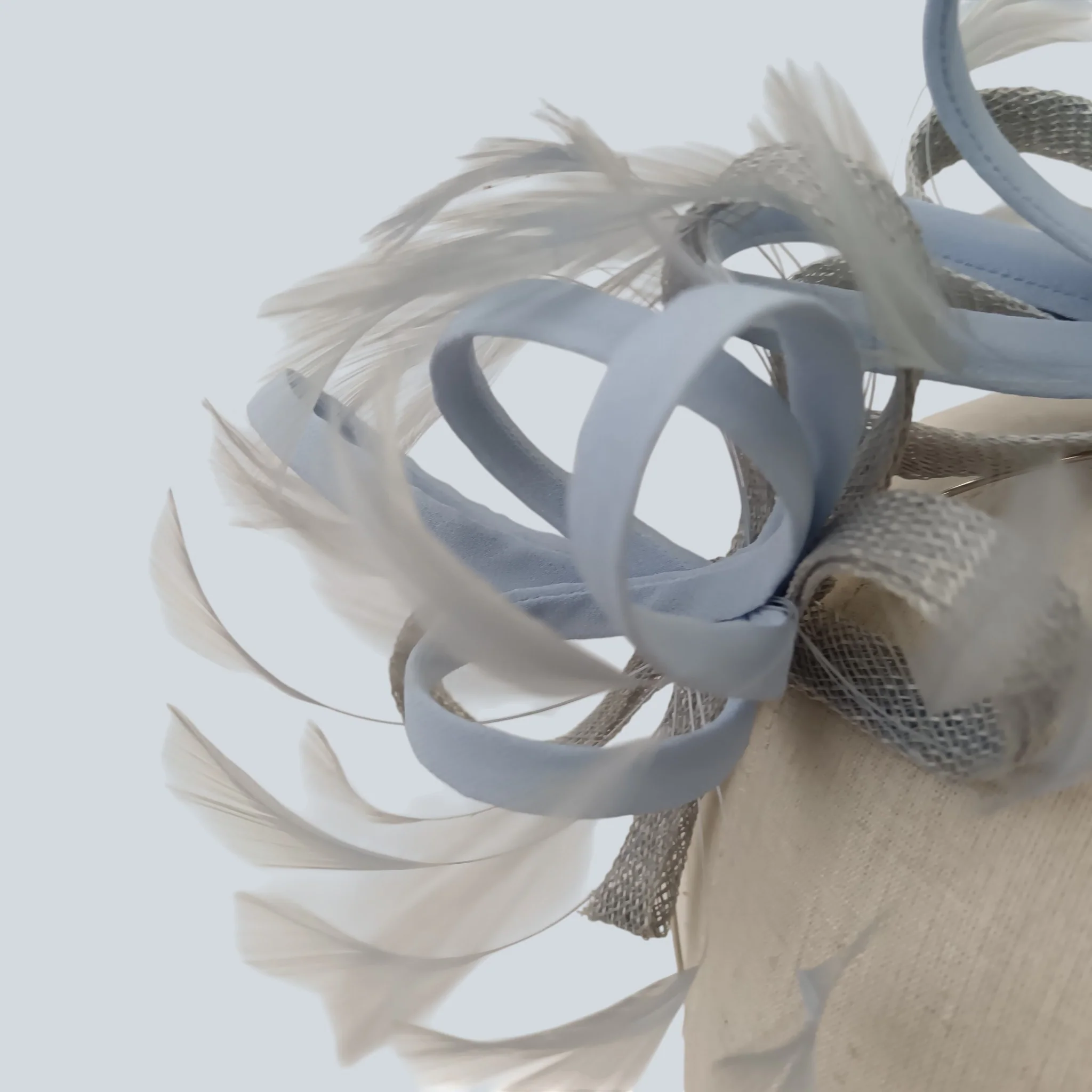 Gina Bacconi Special Occasion Wedding Fascinator Silver and Blue - Image 6