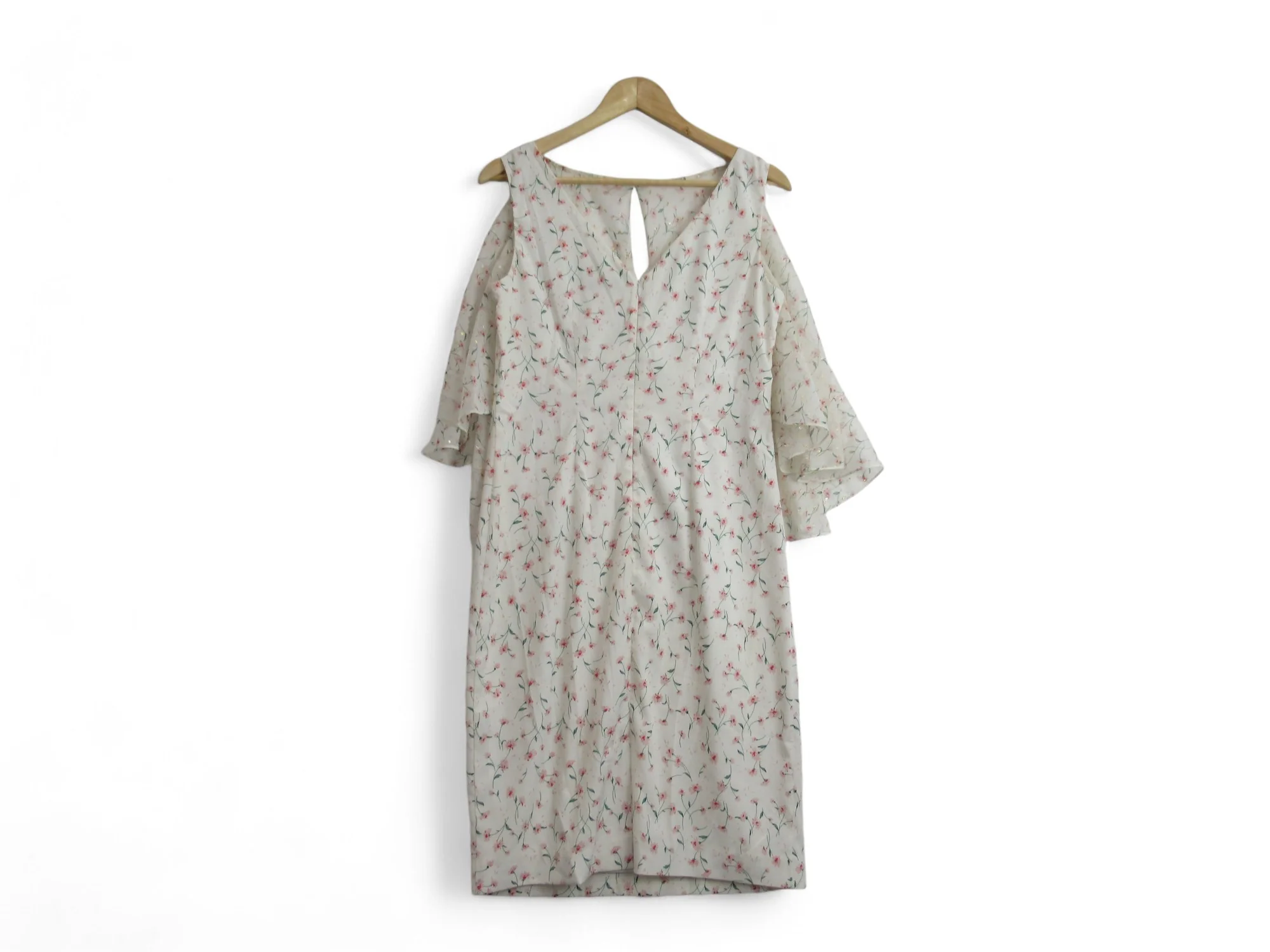 Gina Bacconi UK 12 Cream PInk Dress Womenswear | Preloved - Image 4