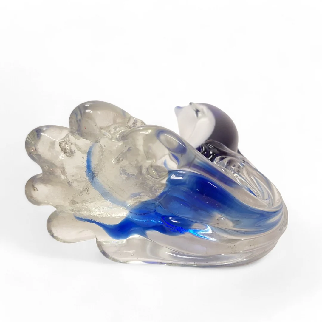 Glass Dolphin Figurine Ornament Collectable Blue Clear | Preloved - Image 2
