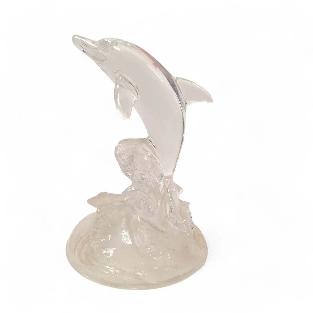 Glass Dolphin Figurine Ornament Collectable Clear | Preloved - Image 2
