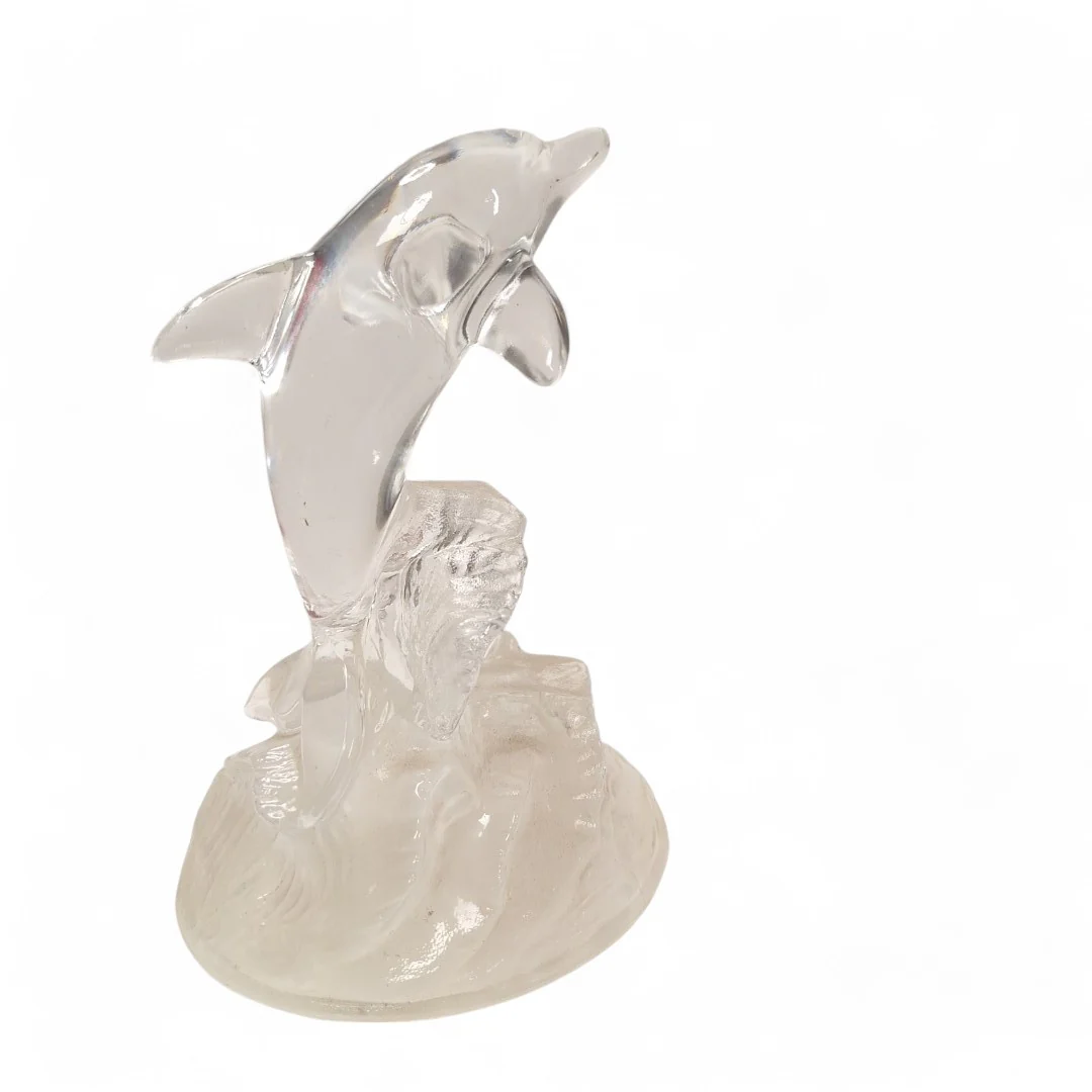Glass Dolphin Figurine Ornament Collectable Clear | Preloved - Image 4