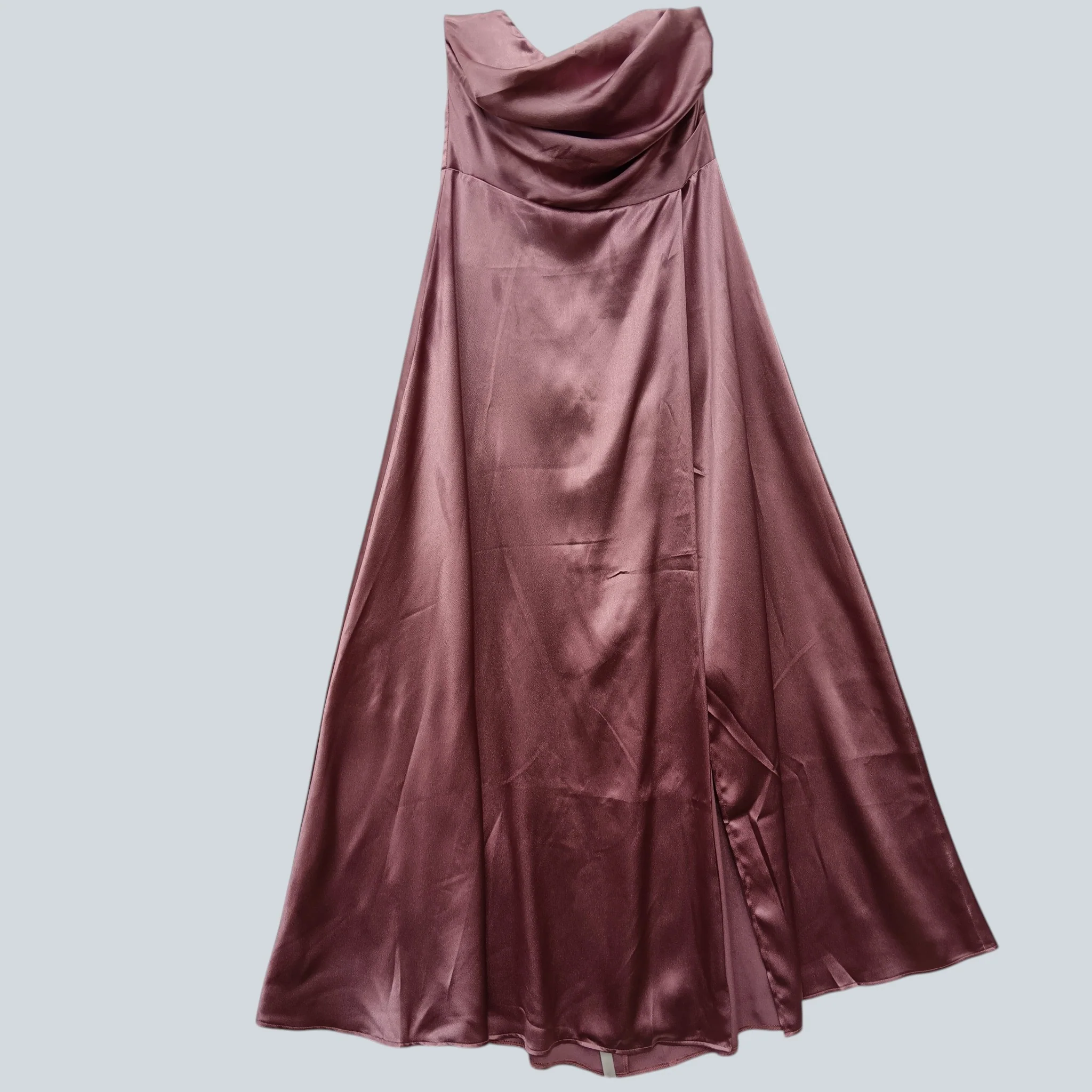Goddiva London Women's Special Occasion Bridesmaid Wrap Style  Dress Satin Mauve UK 14 - Tags On - Womenswear | Pre-loved
