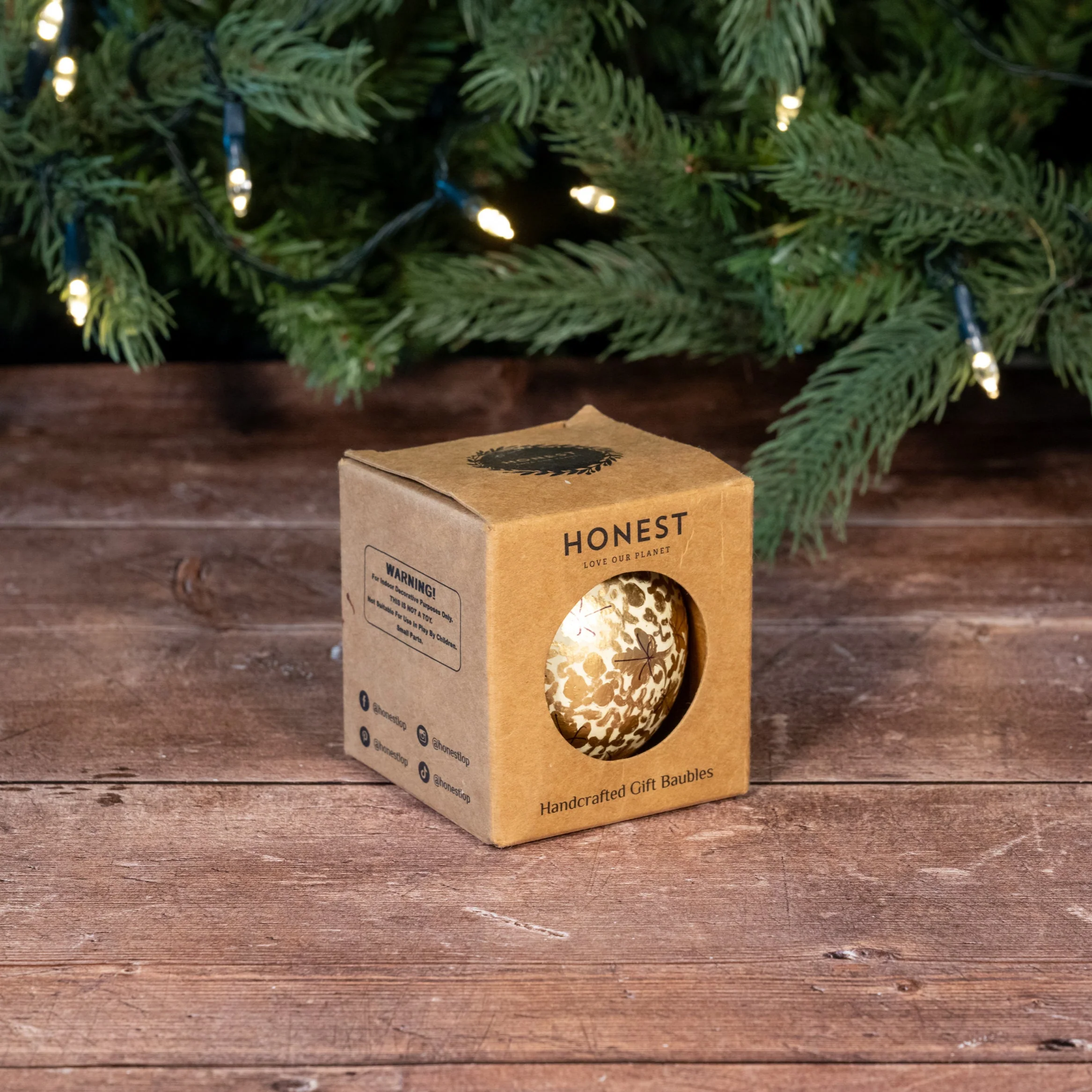 Gold Leaf Hand Painted Christmas Bauble | British Red Cross Shop - Image 3
