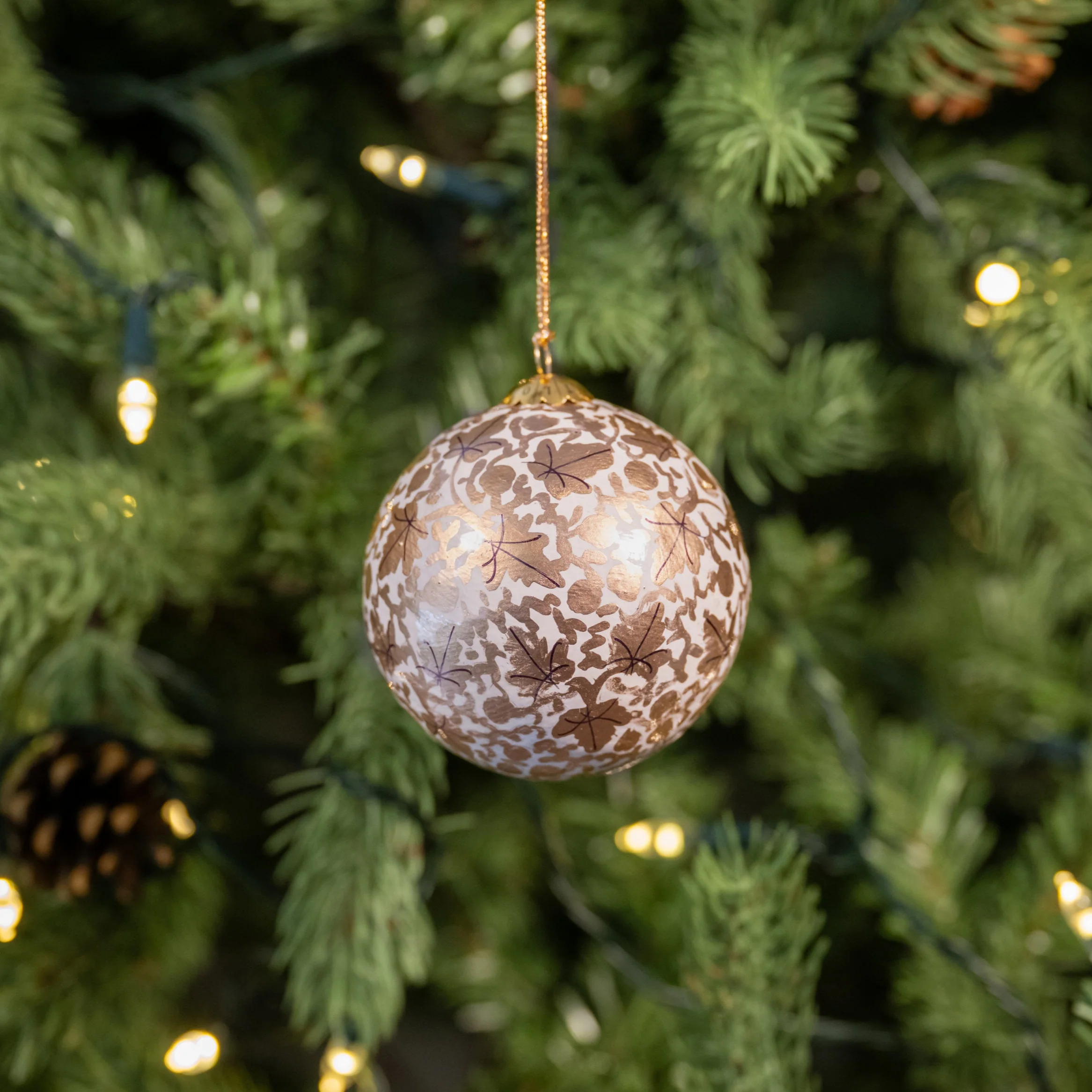 Gold Leaf Hand Painted Christmas Bauble | British Red Cross Shop - Image 5