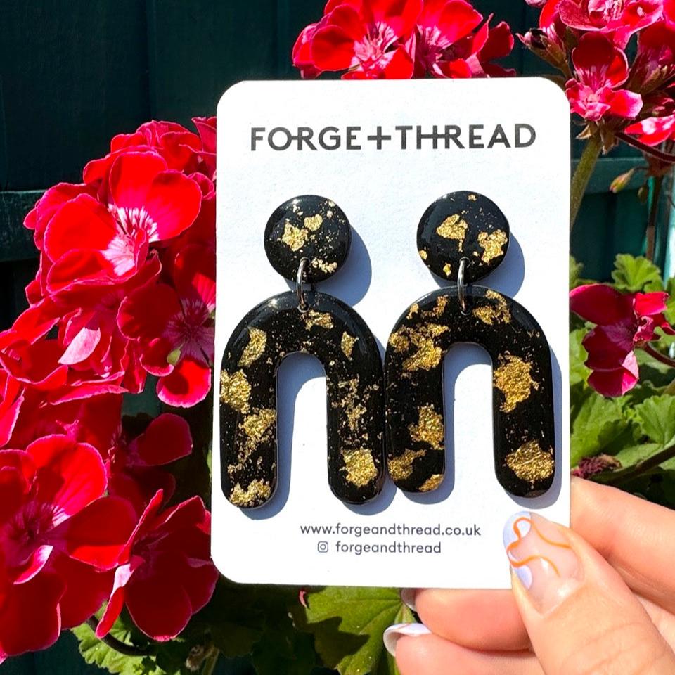 Gold rounded Arch Earring | Forge + Thread - Image 2