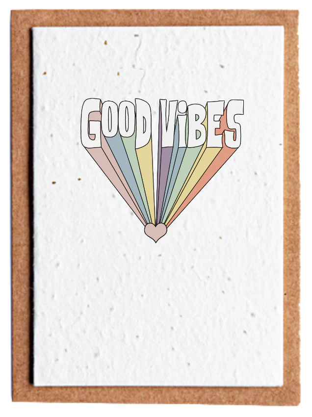 Good Vibes Recycled Plantable Seed Greetings Card - Image 4