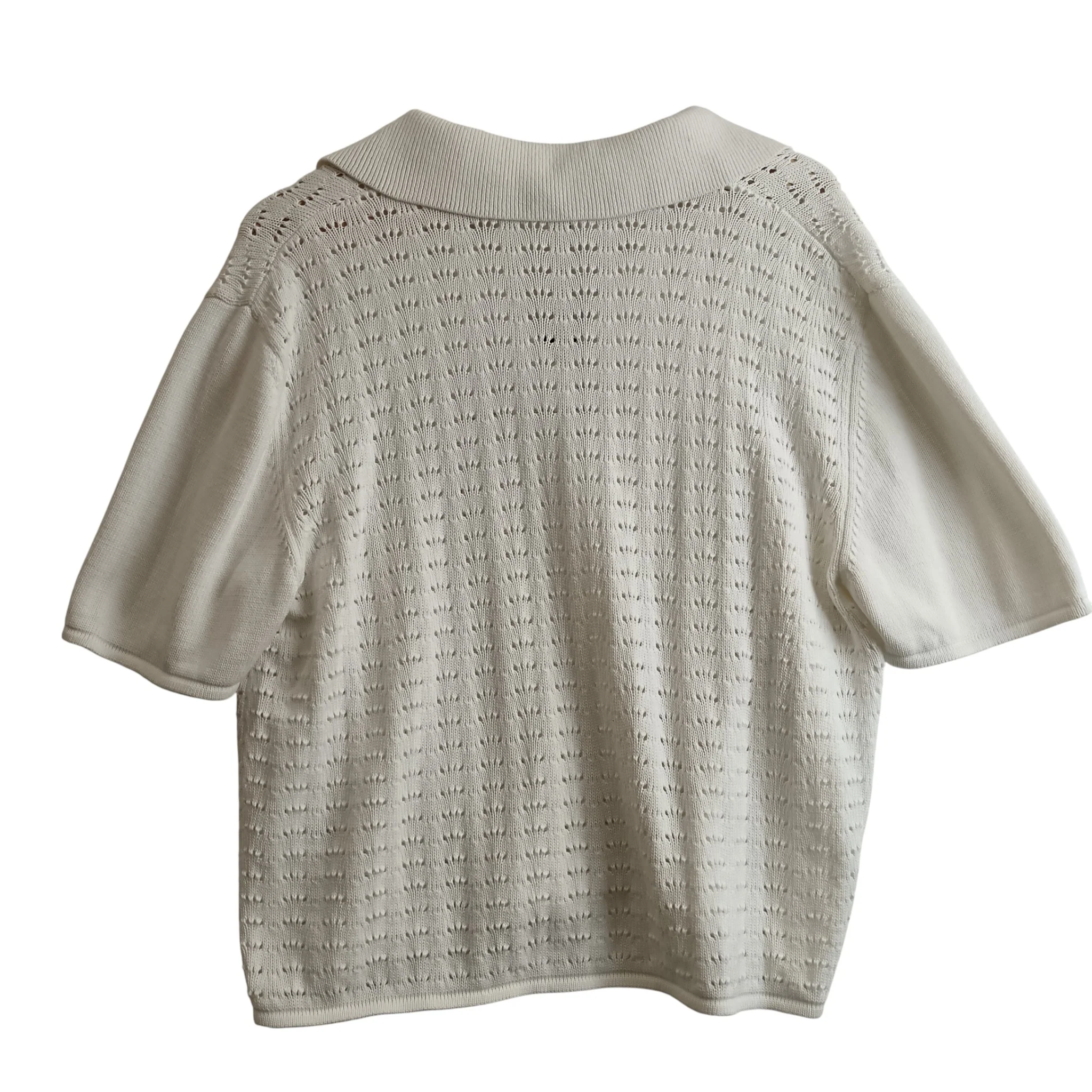 Great Plains Ladies Knitted White Top Collared UK Large -Tags On - Womenswear | Pre-loved - Image 2