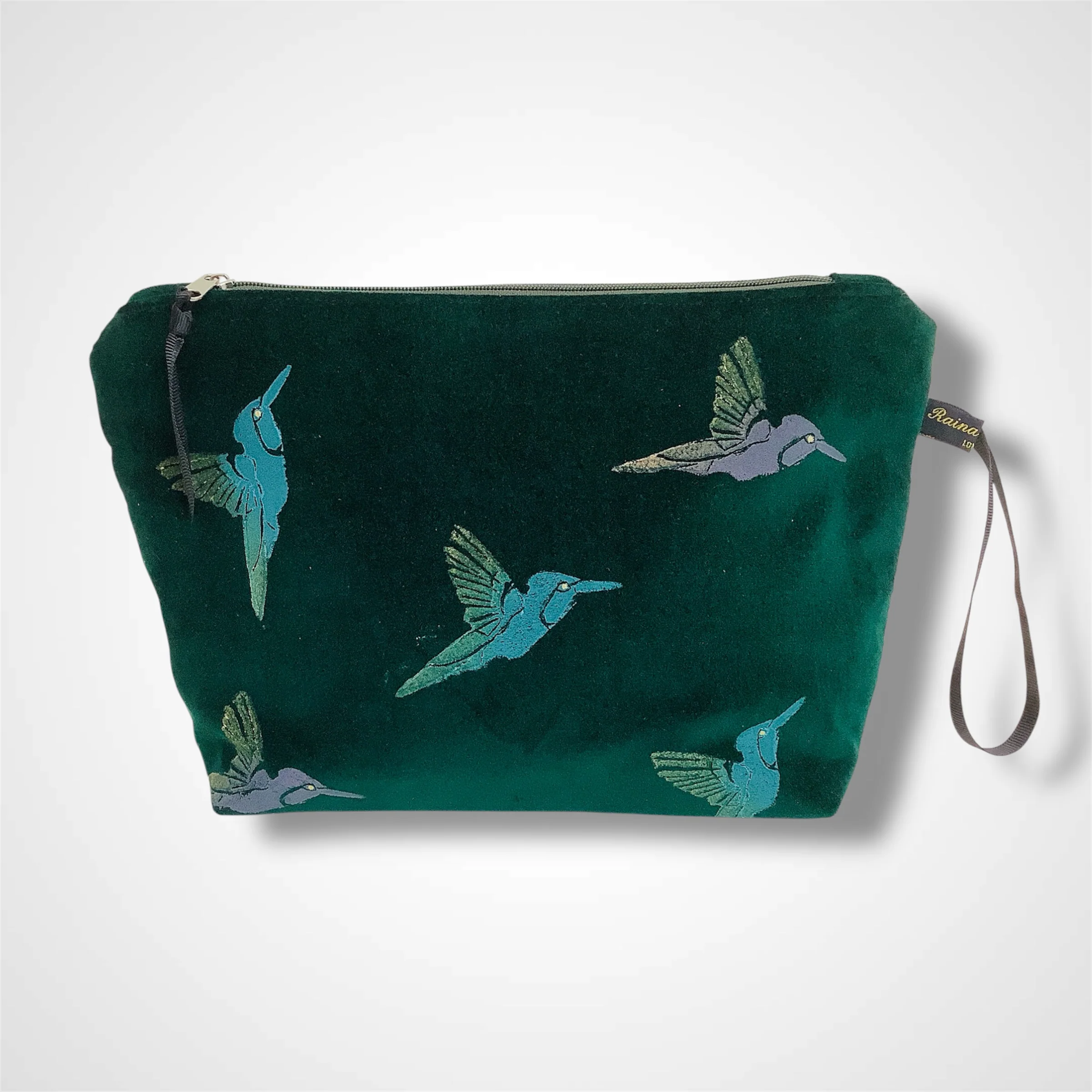 Green Humming bird | Make up Bag | Raina Atelier