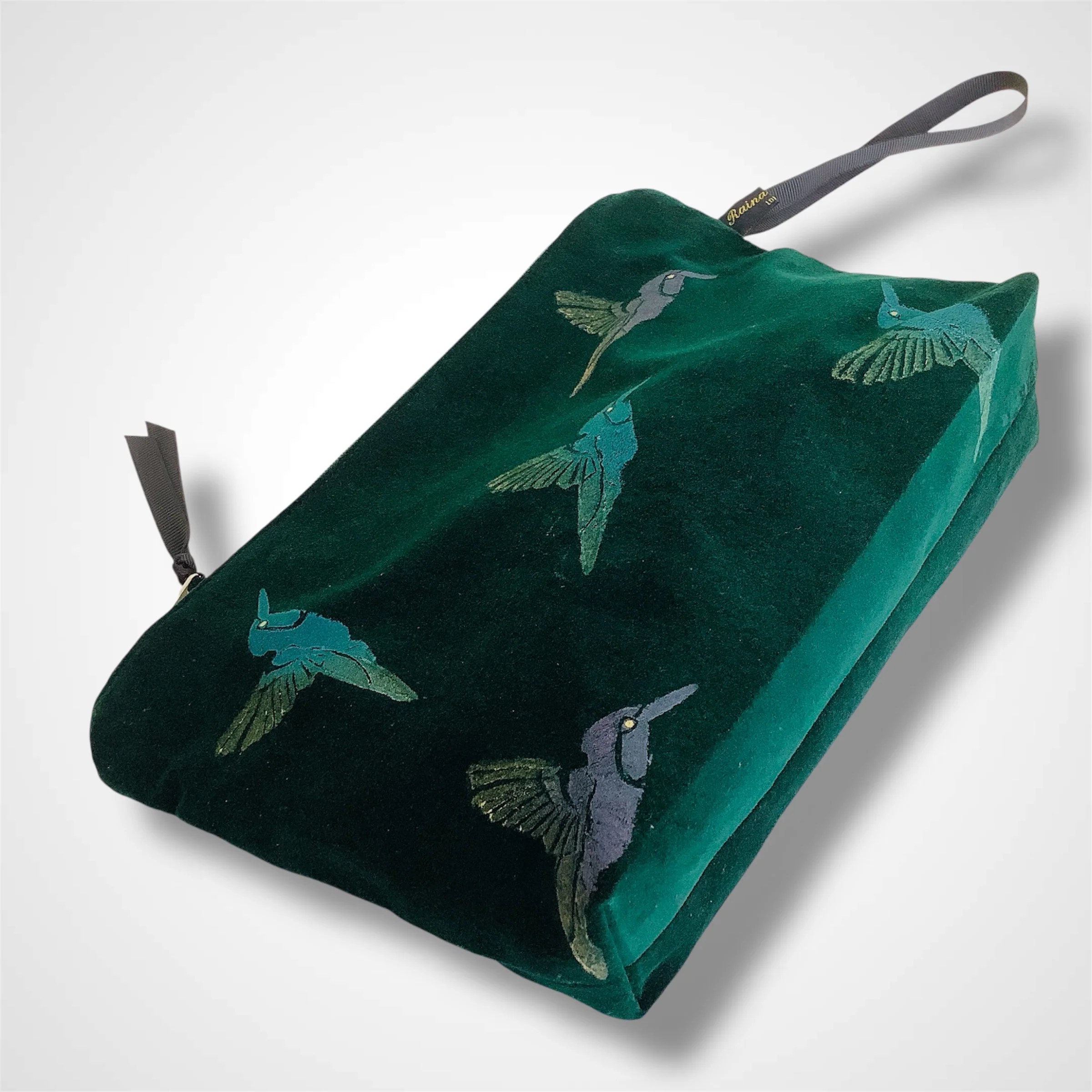 Green Humming bird | Make up Bag | Raina Atelier - Image 4