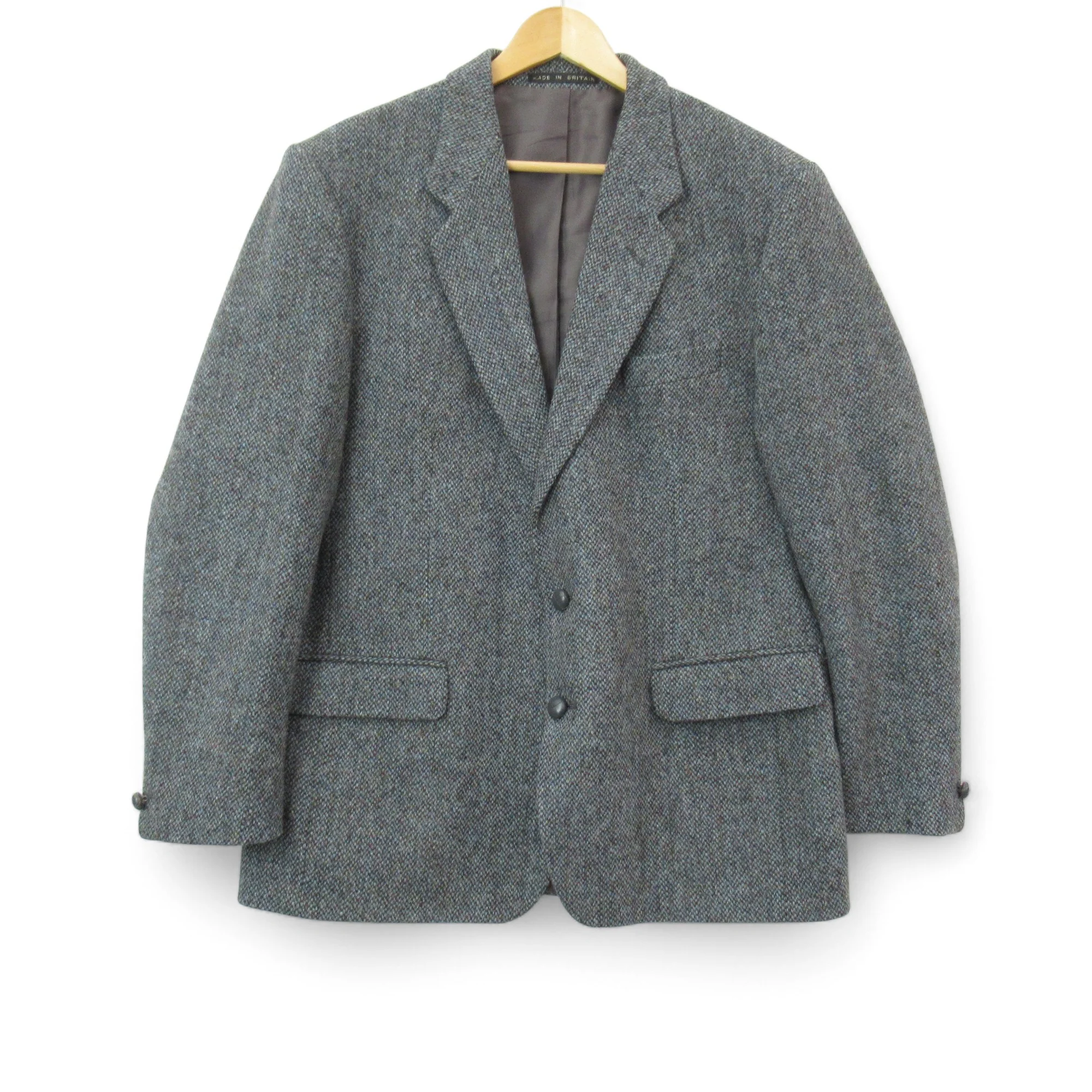 Greenwoods Tweed Blazer Jacket 46 Blue Grey Menswear | Pre-loved