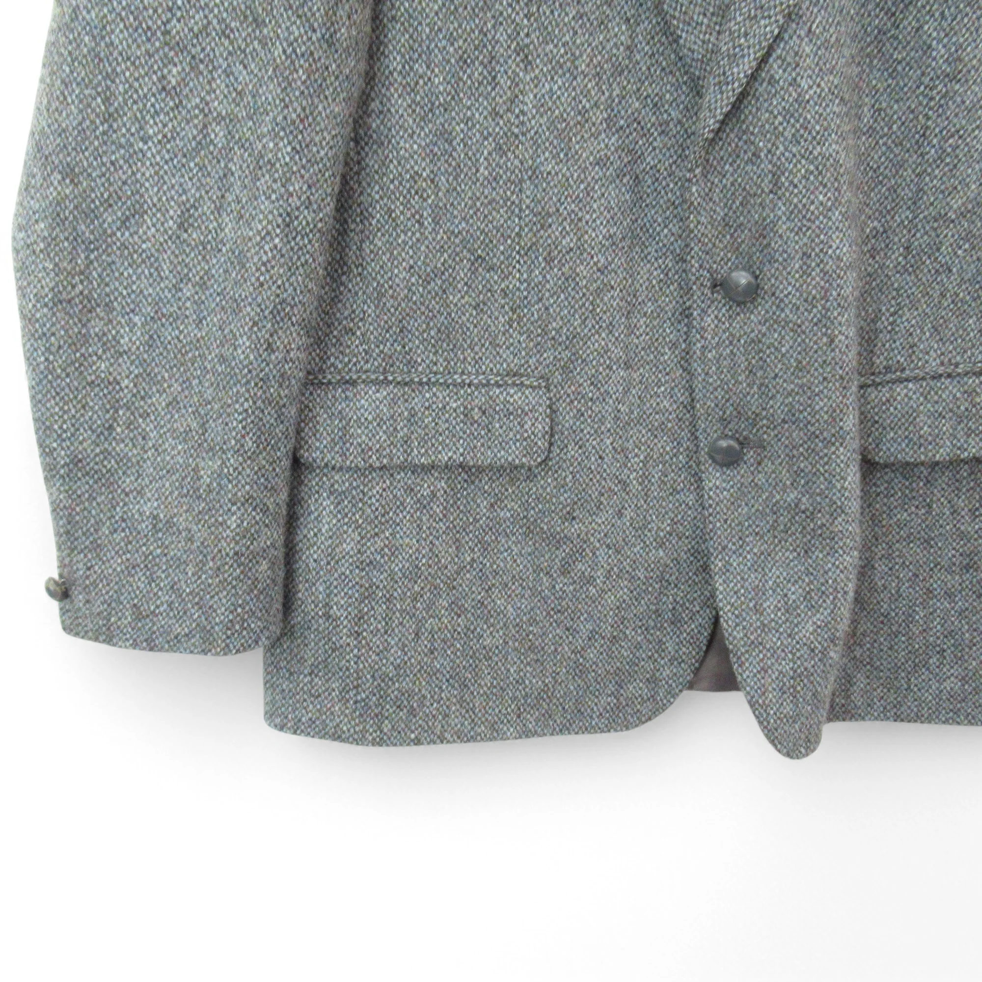 Greenwoods Tweed Blazer Jacket 46 Blue Grey Menswear | Pre-loved - Image 3