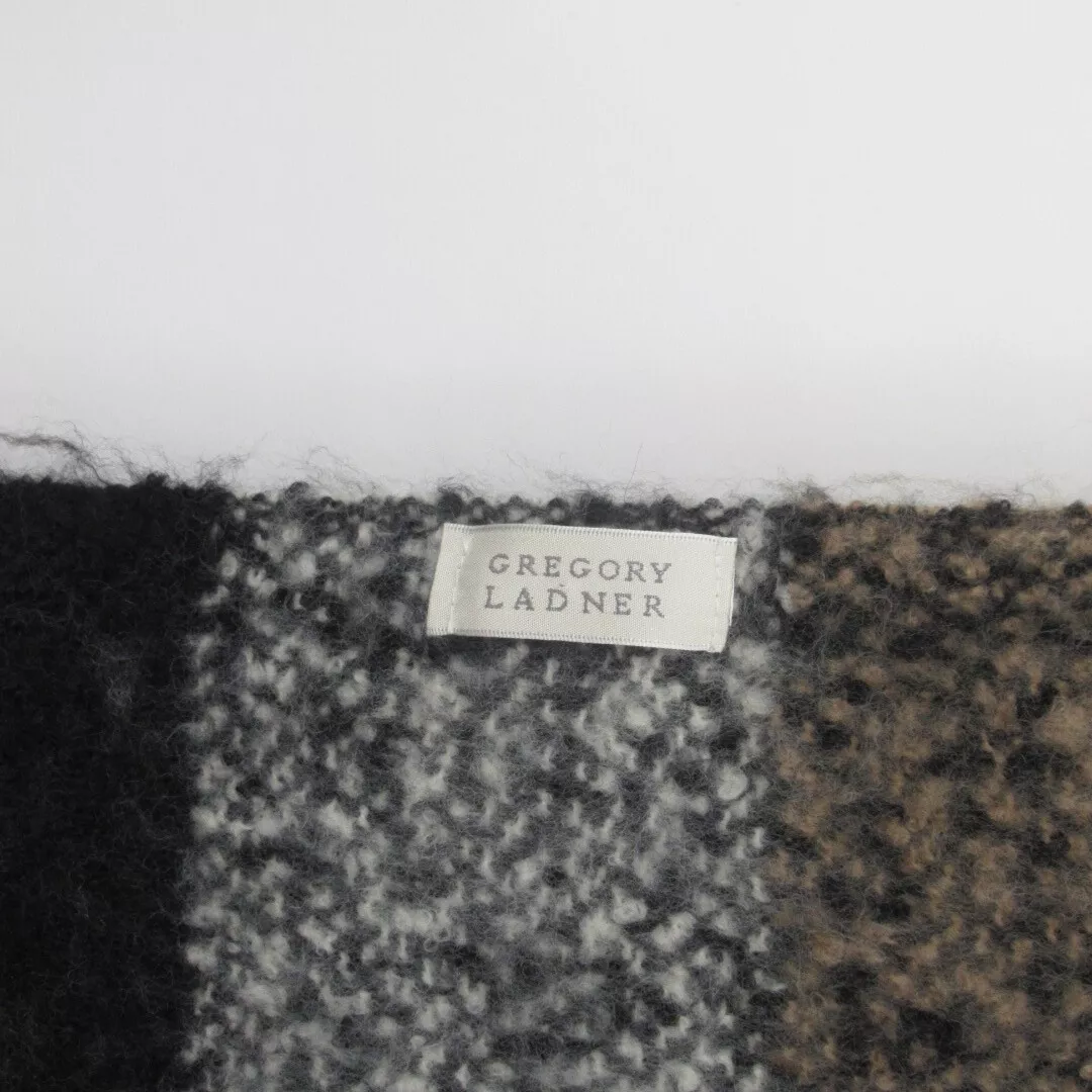 Gregory Ladner 19"x74"Brown Check Wool Scarf Womenswear | Preloved - Image 2