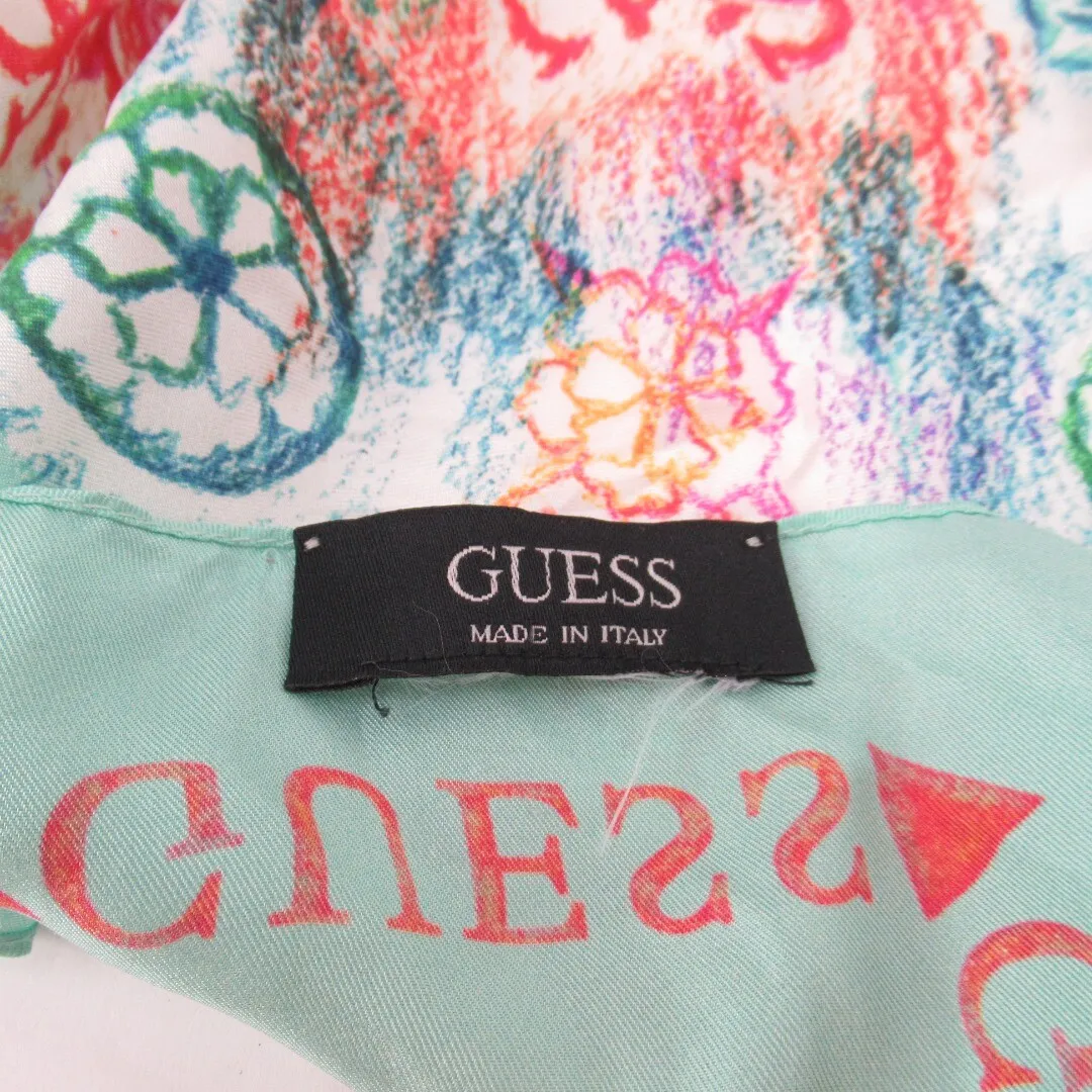 Guess 19"x19" Multicoloured Logo Head Scarf Womenswear | Preloved - Image 3