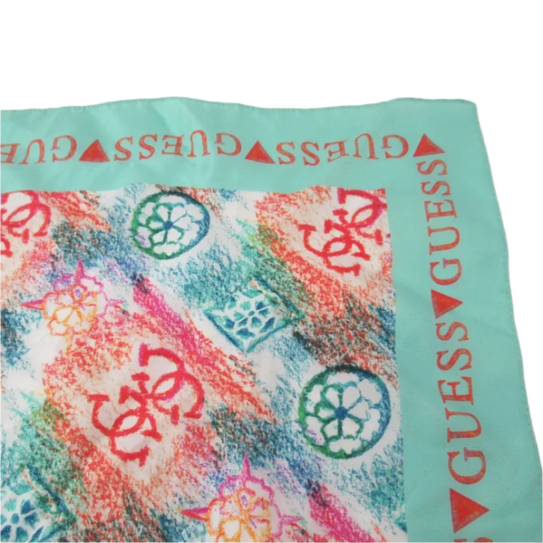Guess 19"x19" Multicoloured Logo Head Scarf Womenswear | Preloved - Image 4