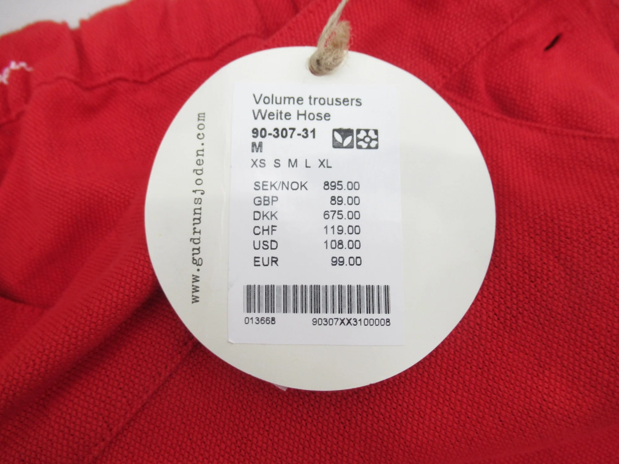 Gunrun SJoden Medium Red Cropped Trousers Womenswear | Preloved - Image 6