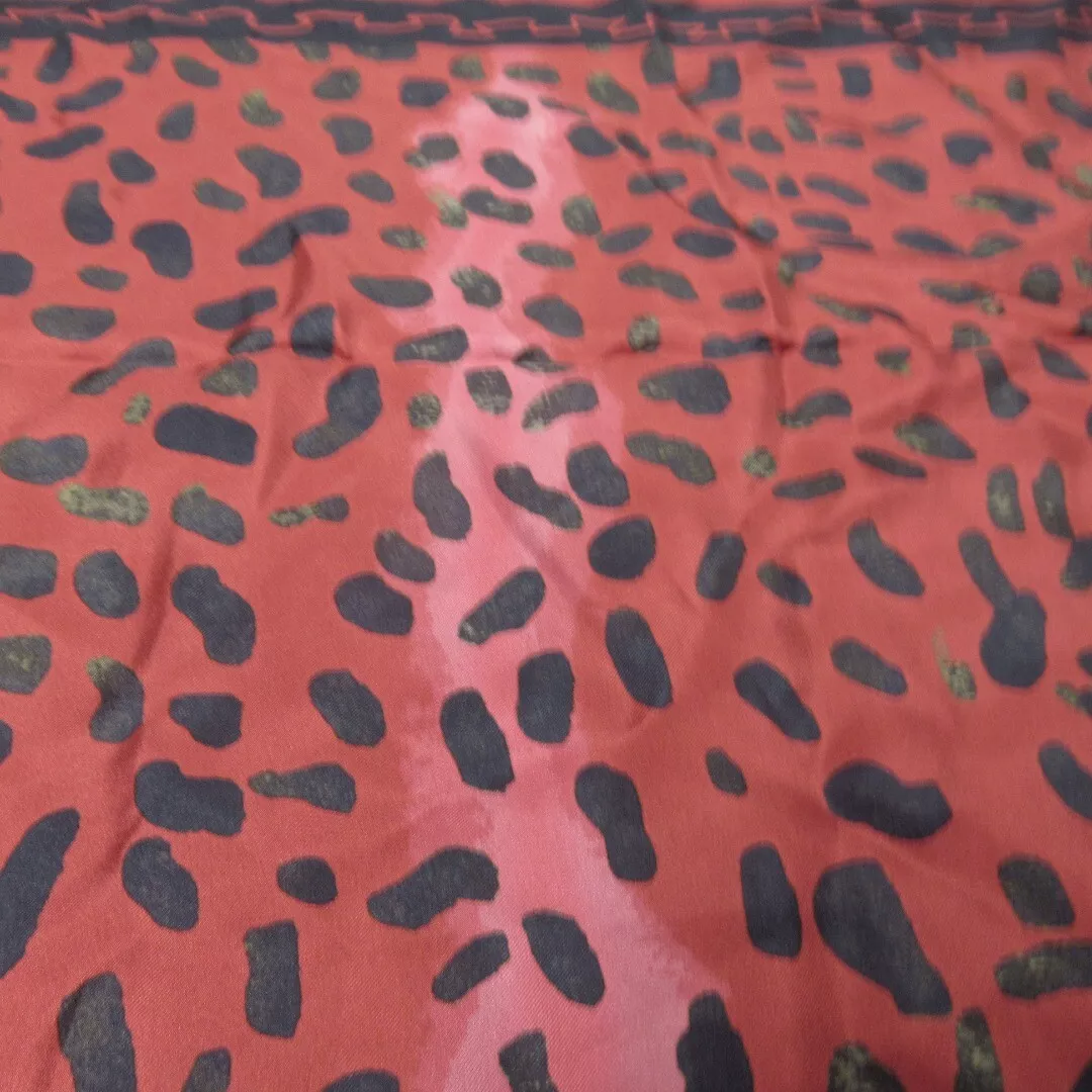 Halycon Days 35"x35" Red Animal Print Silk Scarf Womenswear | Preloved - Image 3
