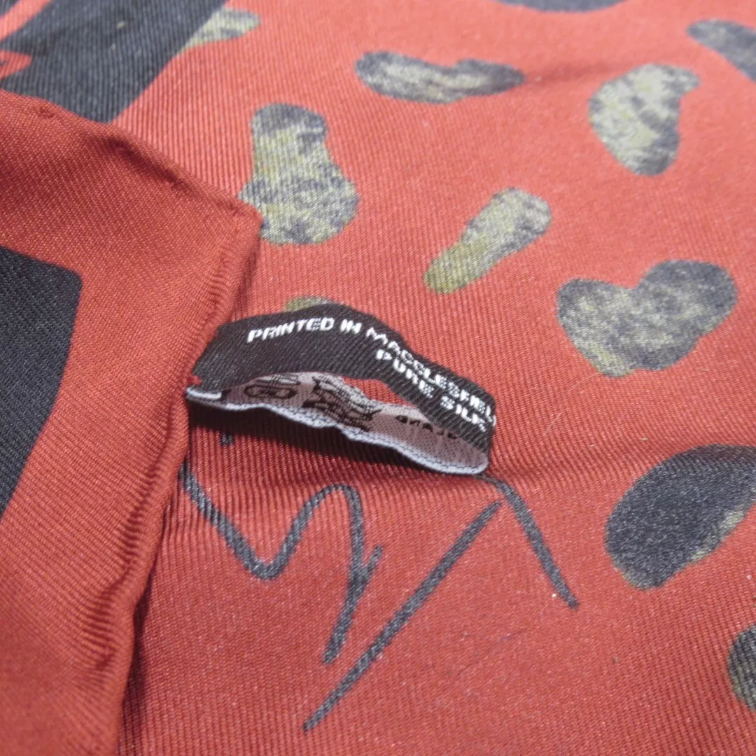 Halycon Days 35"x35" Red Animal Print Silk Scarf Womenswear | Preloved - Image 5