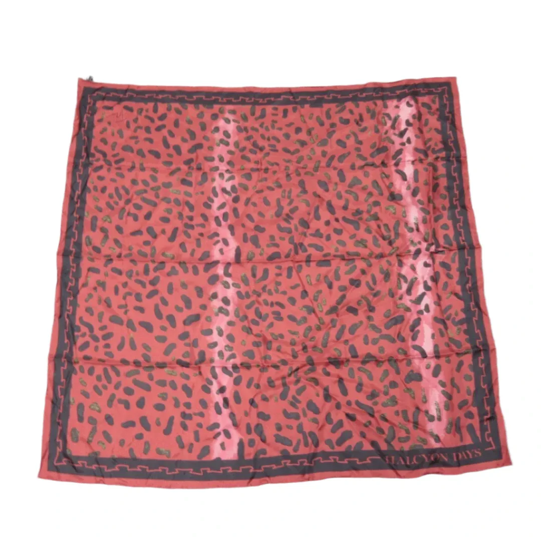 Halycon Days 35"x35" Red Animal Print Silk Scarf Womenswear | Preloved - Image 6