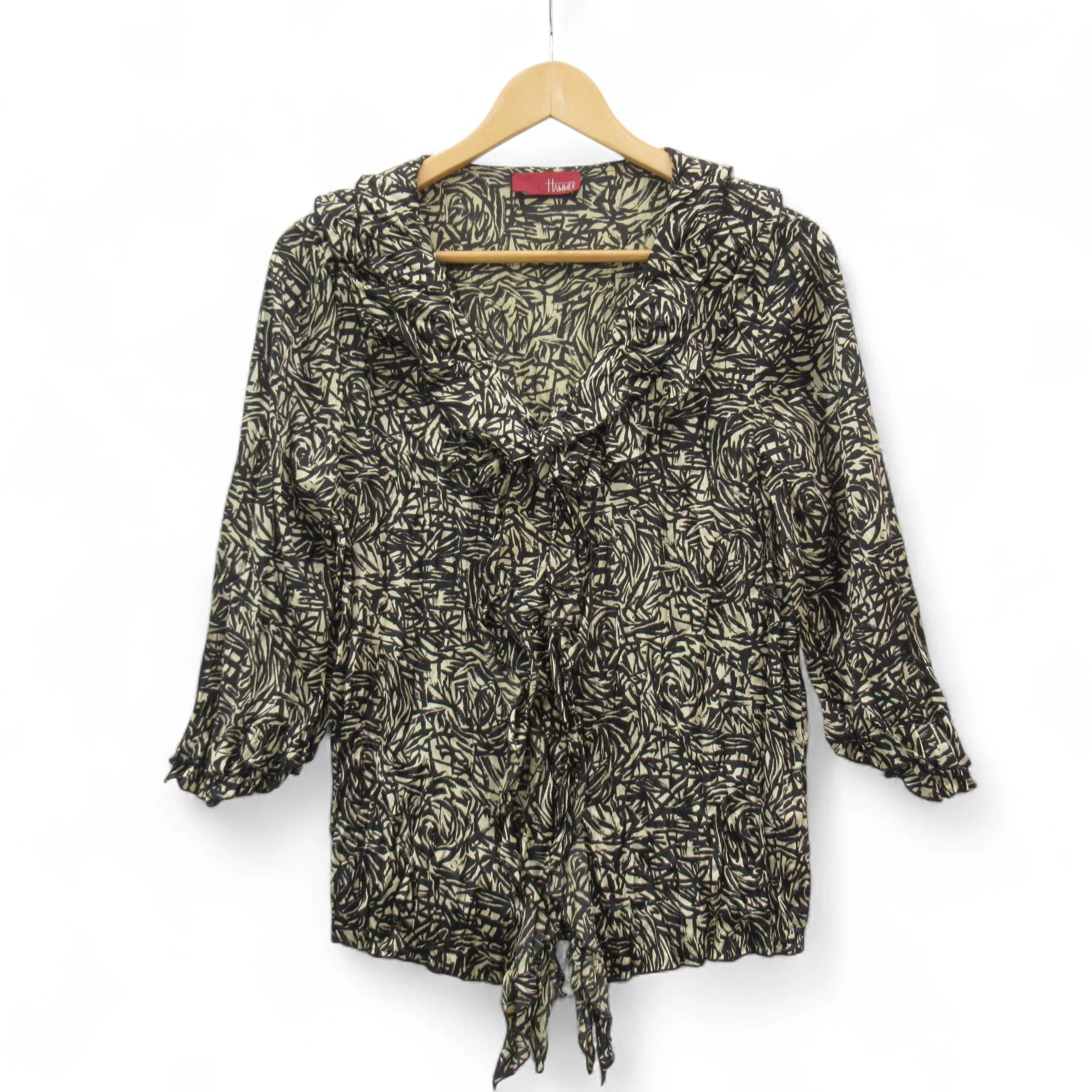 Hammer Silk Blouse Skirt Outfit Black Gold UK 14 Womenswear | Pre-loved - Image 3