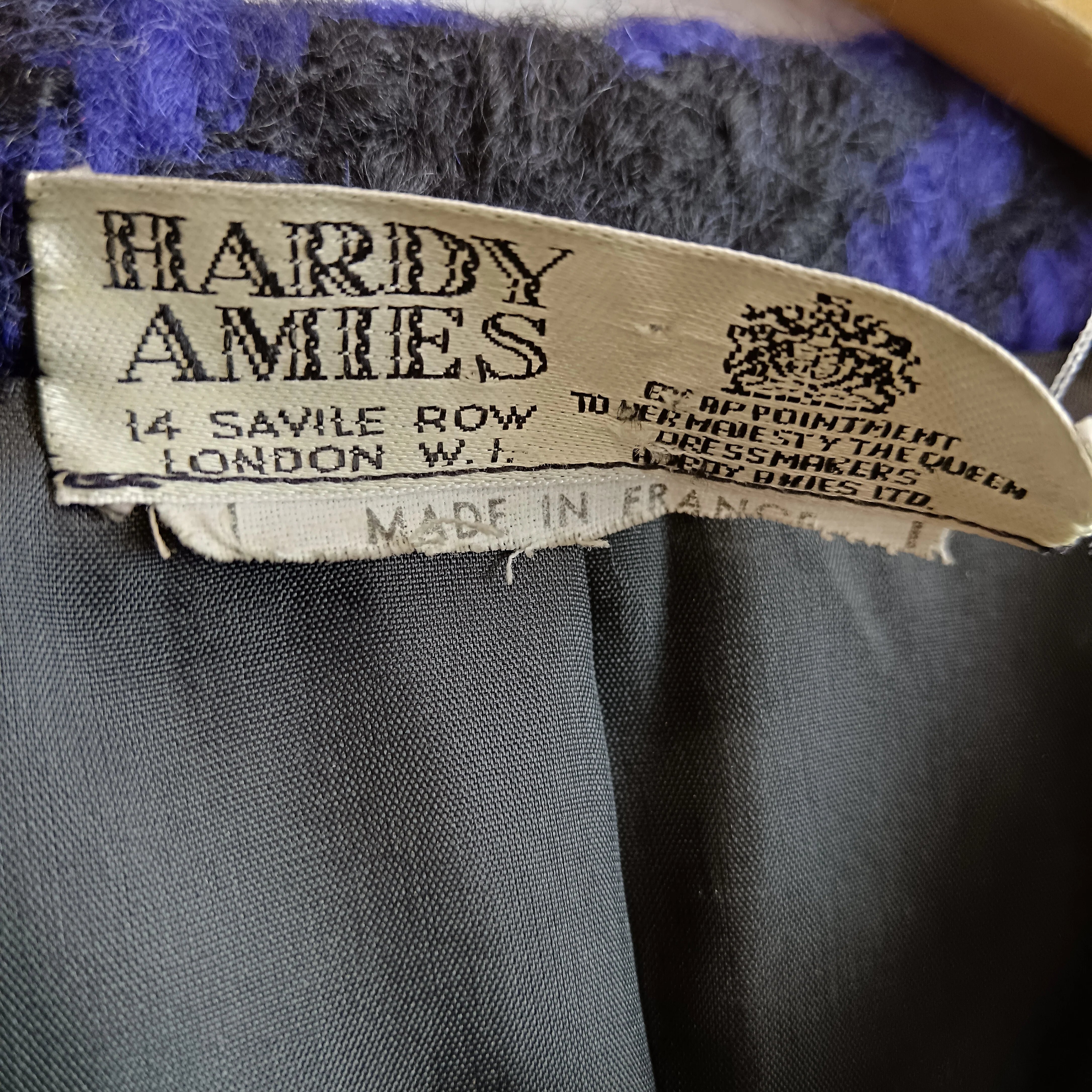 Hardy Amies Vintage Black and Purple Short Tweed Women's Jacket UK Large-  Womenswear | Pre-loved - Image 3