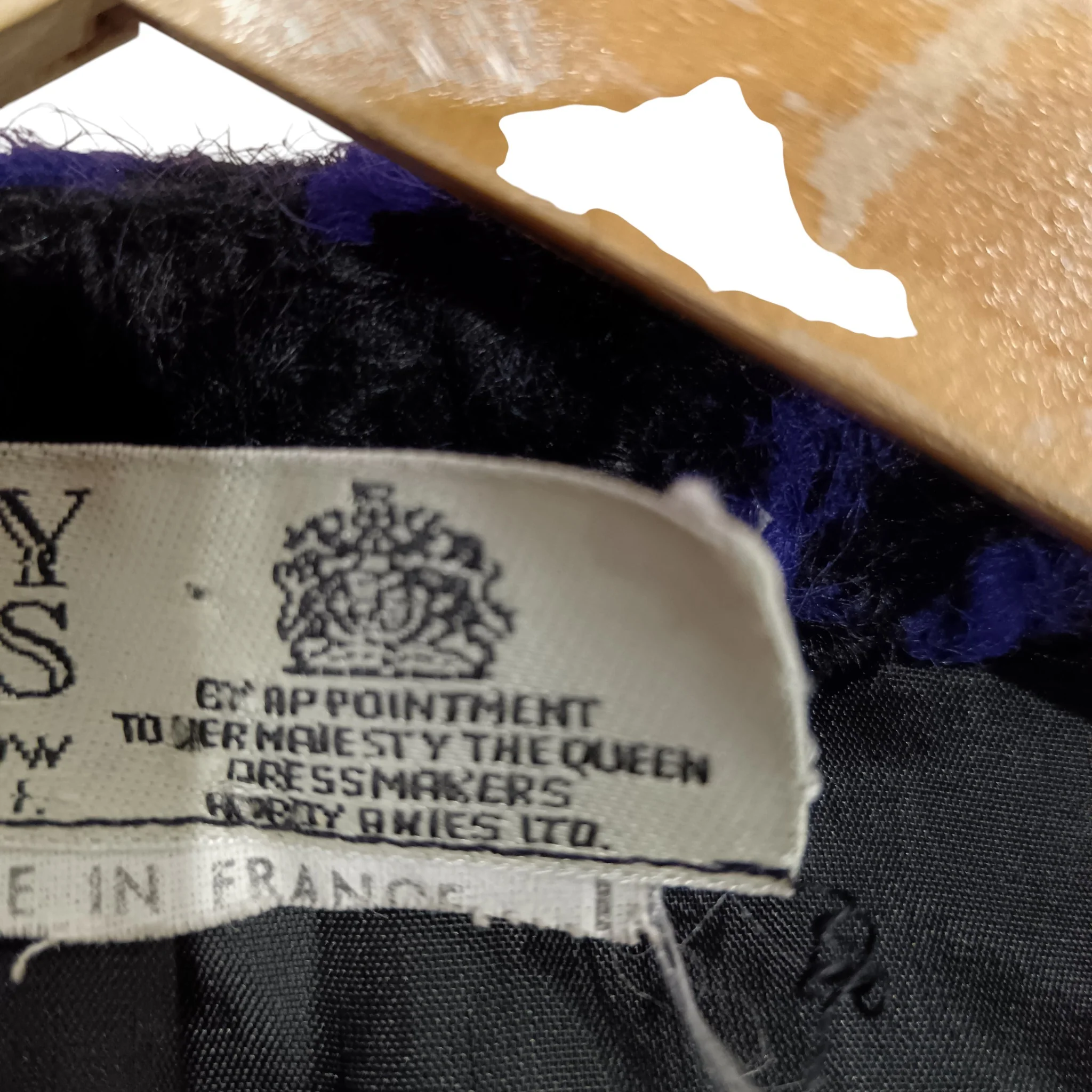 Hardy Amies Vintage Black and Purple Short Tweed Women's Jacket UK Large-  Womenswear | Pre-loved - Image 4