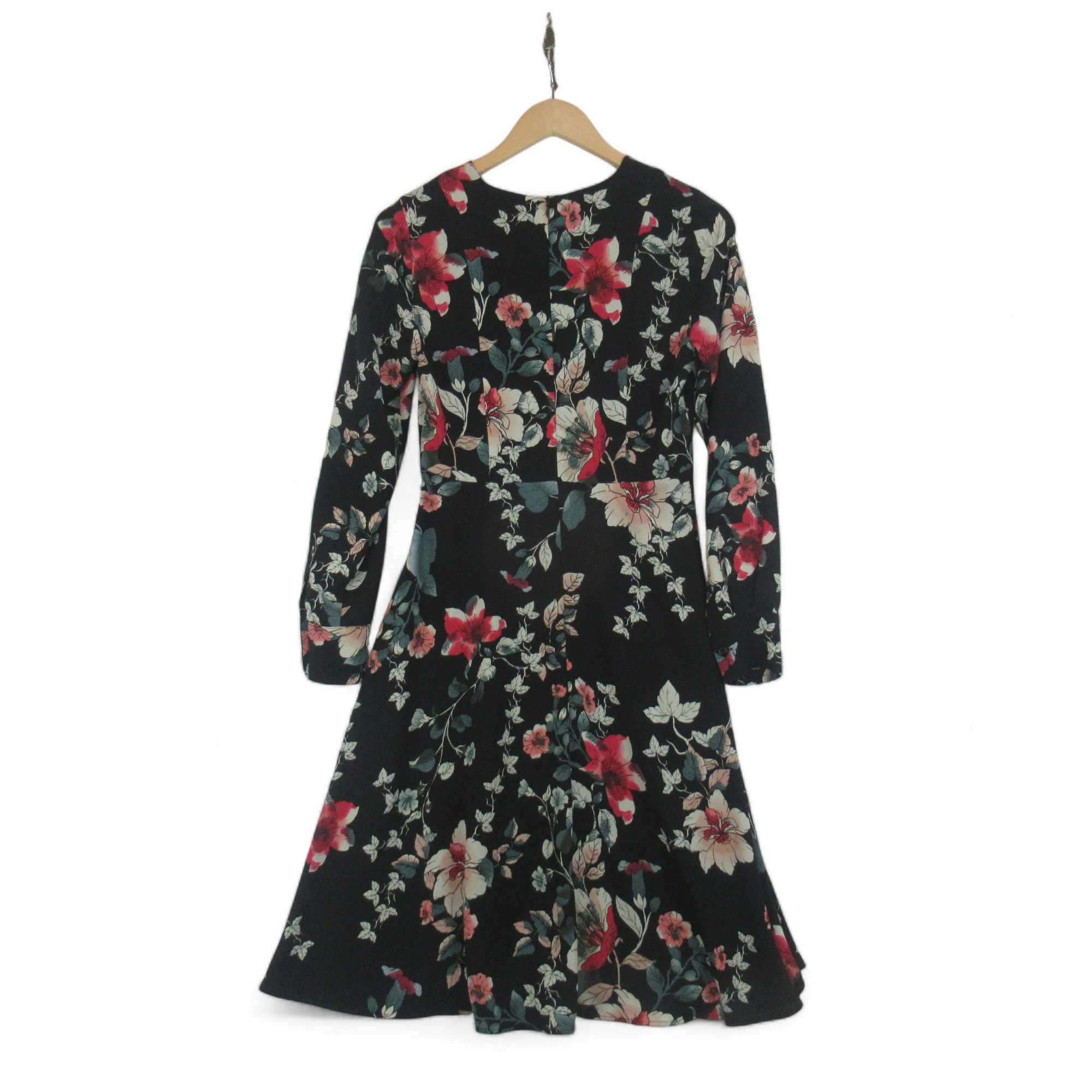 Hobbs UK 8 Black Floral Dress Womenswear | Preloved - Image 3