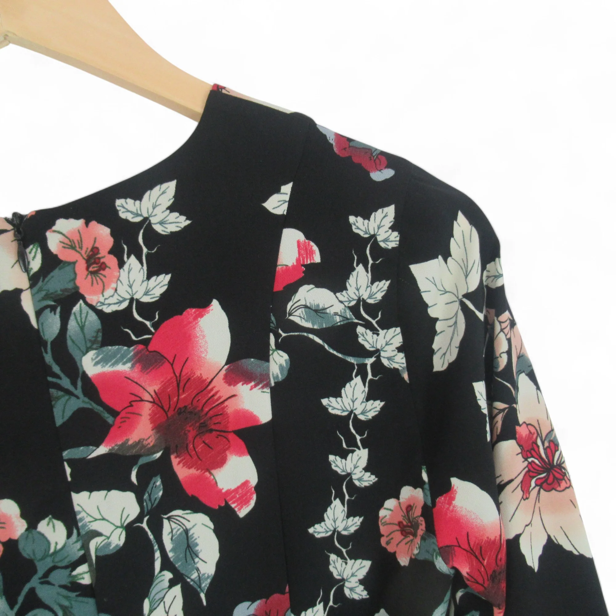 Hobbs UK 8 Black Floral Dress Womenswear | Preloved - Image 4
