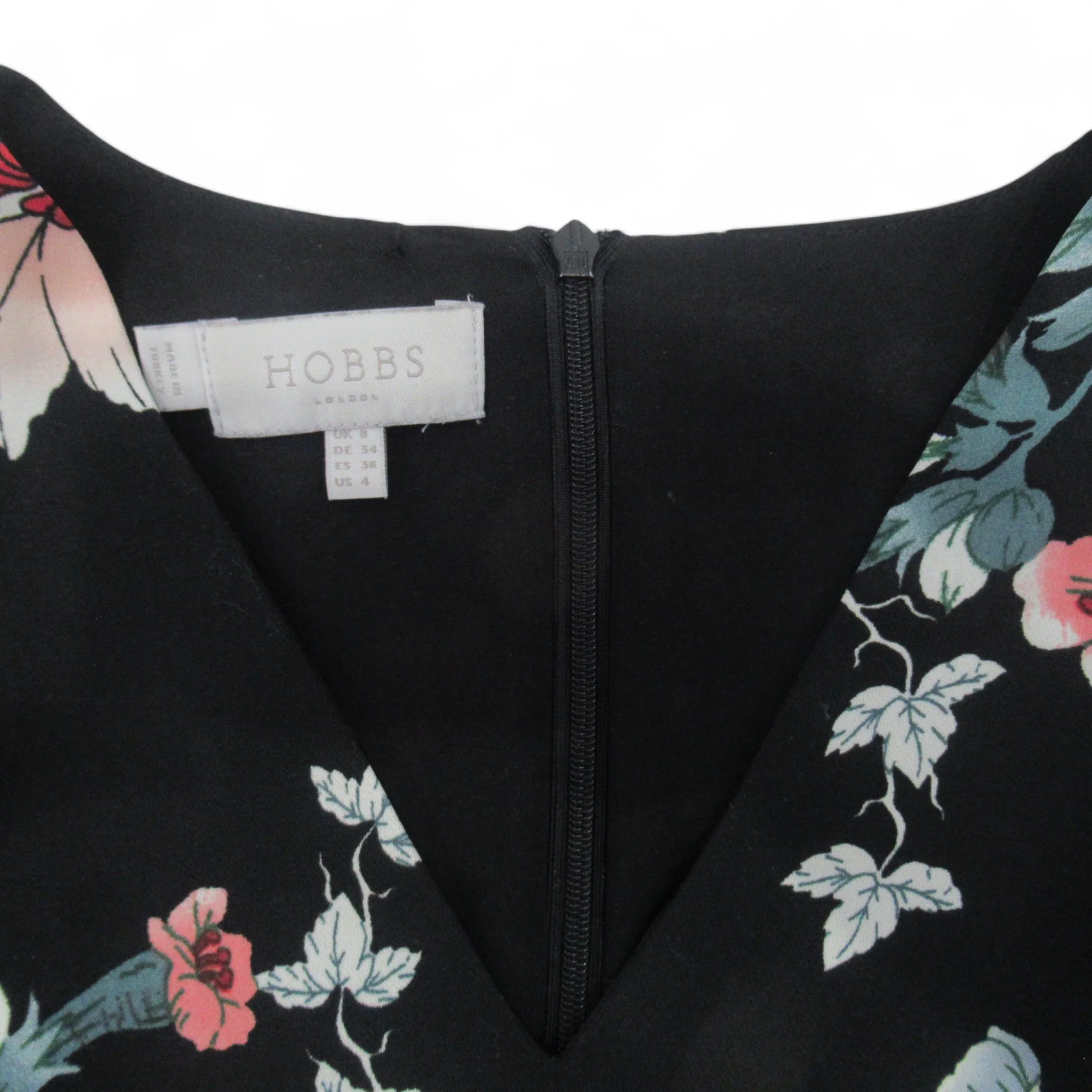 Hobbs UK 8 Black Floral Dress Womenswear | Preloved - Image 6