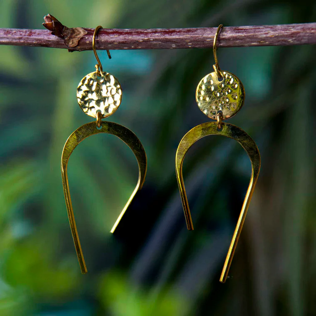 Hooped Brass Earrings