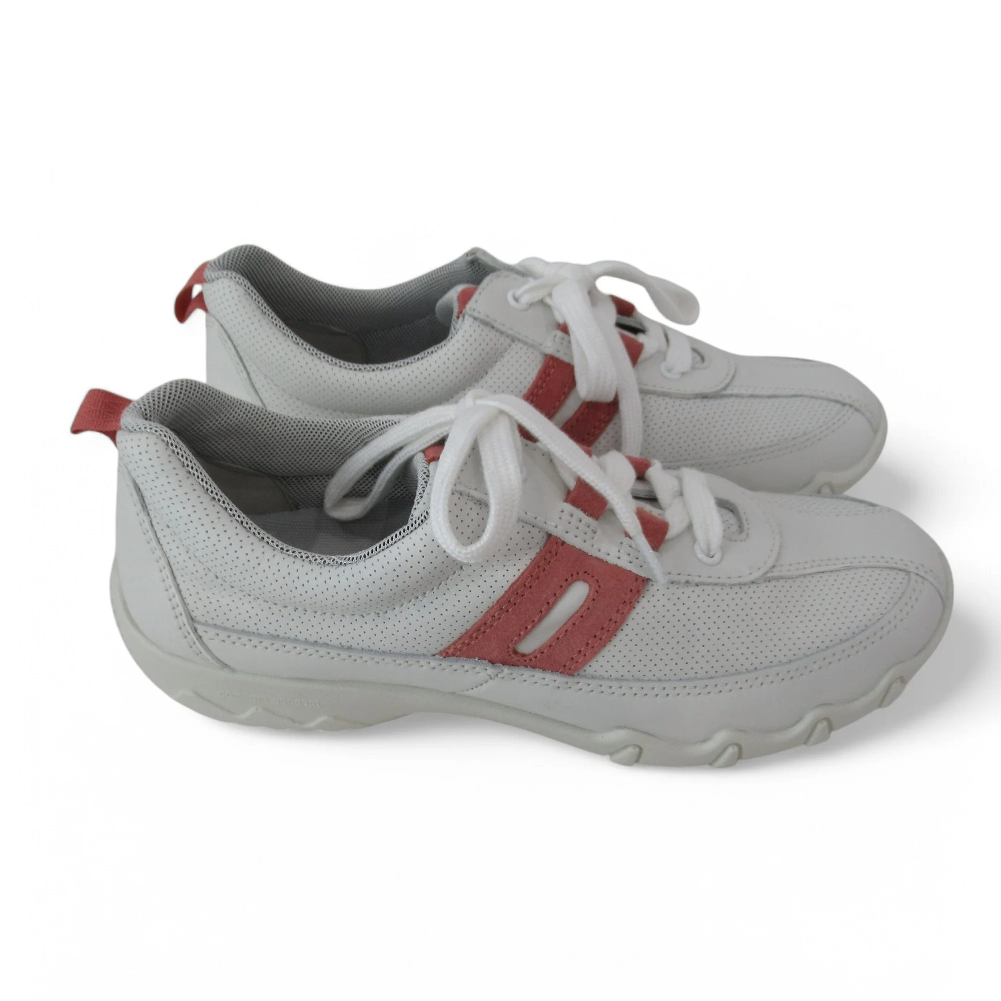Hotter Trainer UK 5 White Pink Leather Womenswear | Preloved - Image 2