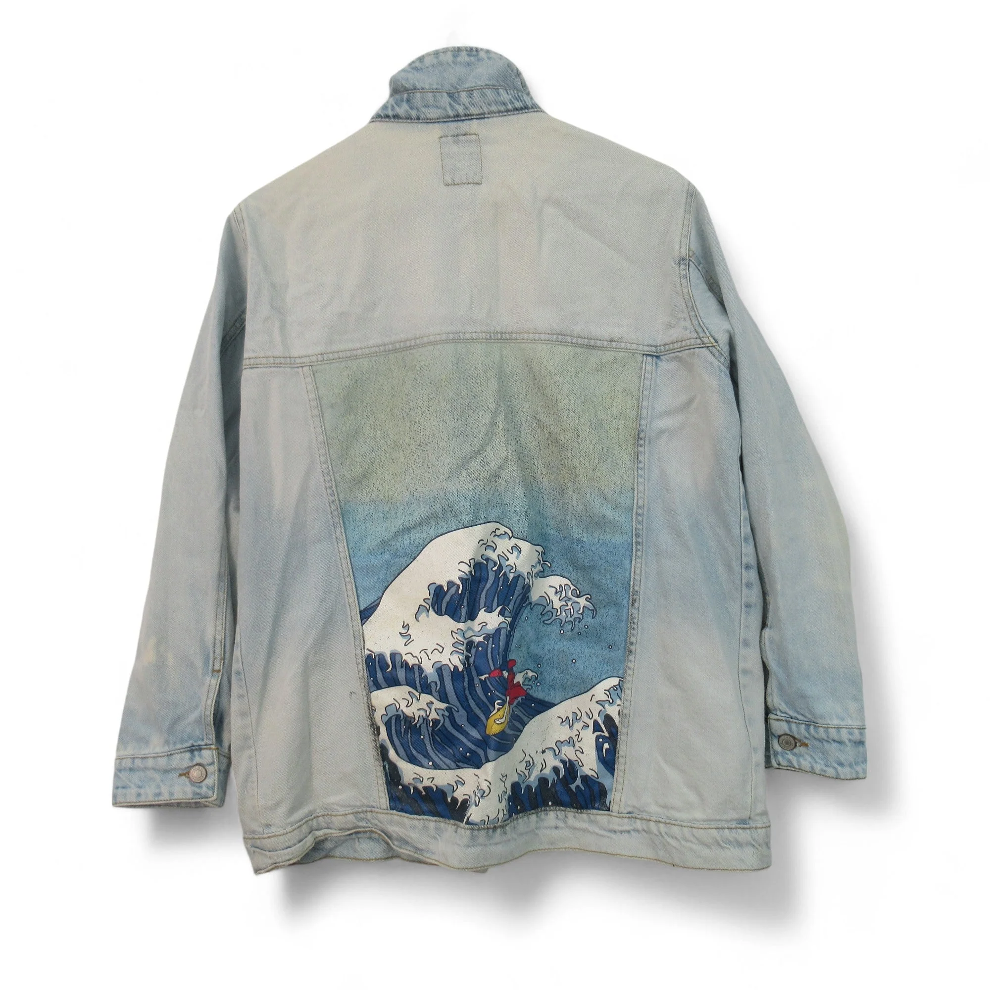 House Collection M/L Light Blue Wave Denim Jacket Womenswear | Preloved - Image 2