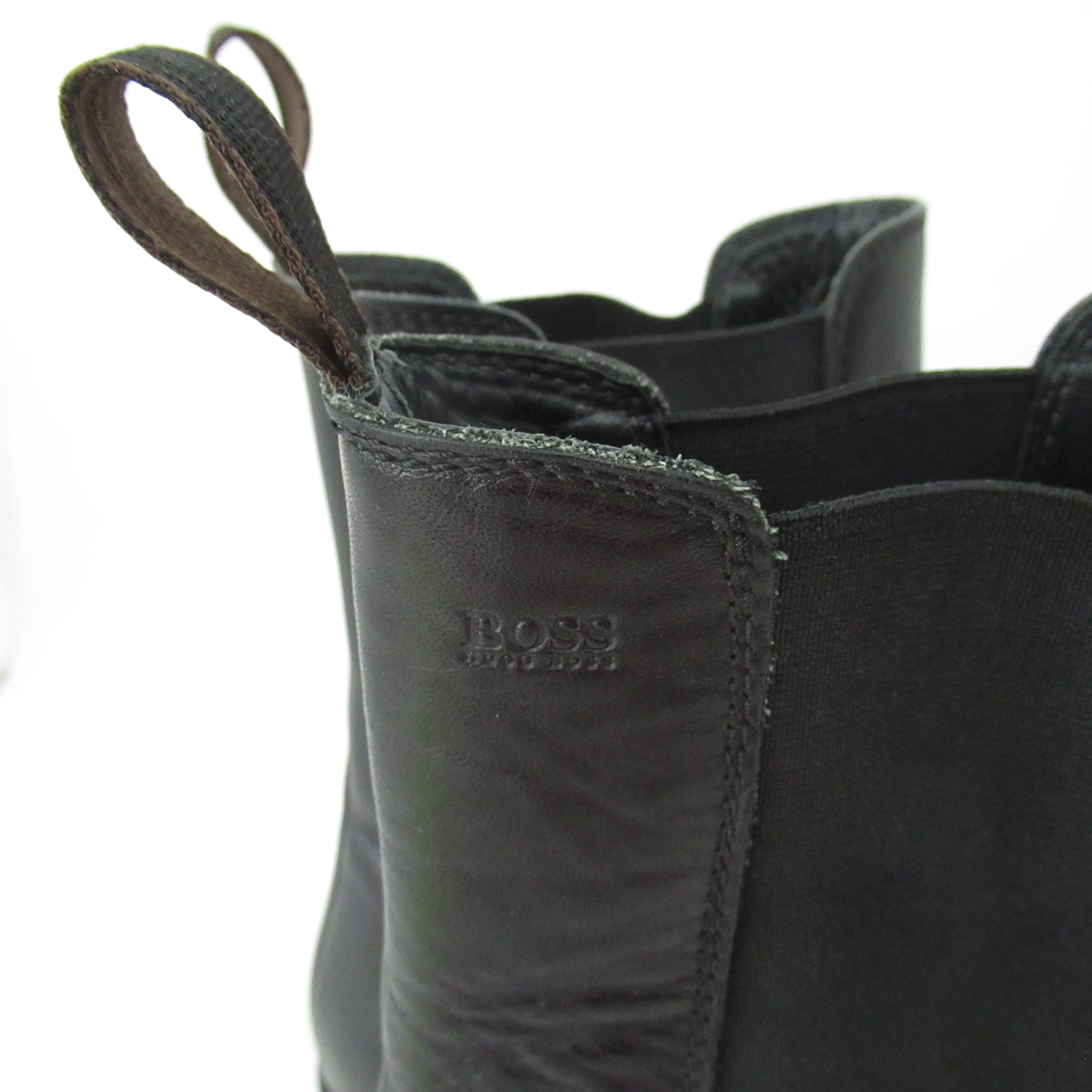 Hugo Boss Chelsea Boots Black Leather UK 10.5 Menswear | Pre-loved - Image 6
