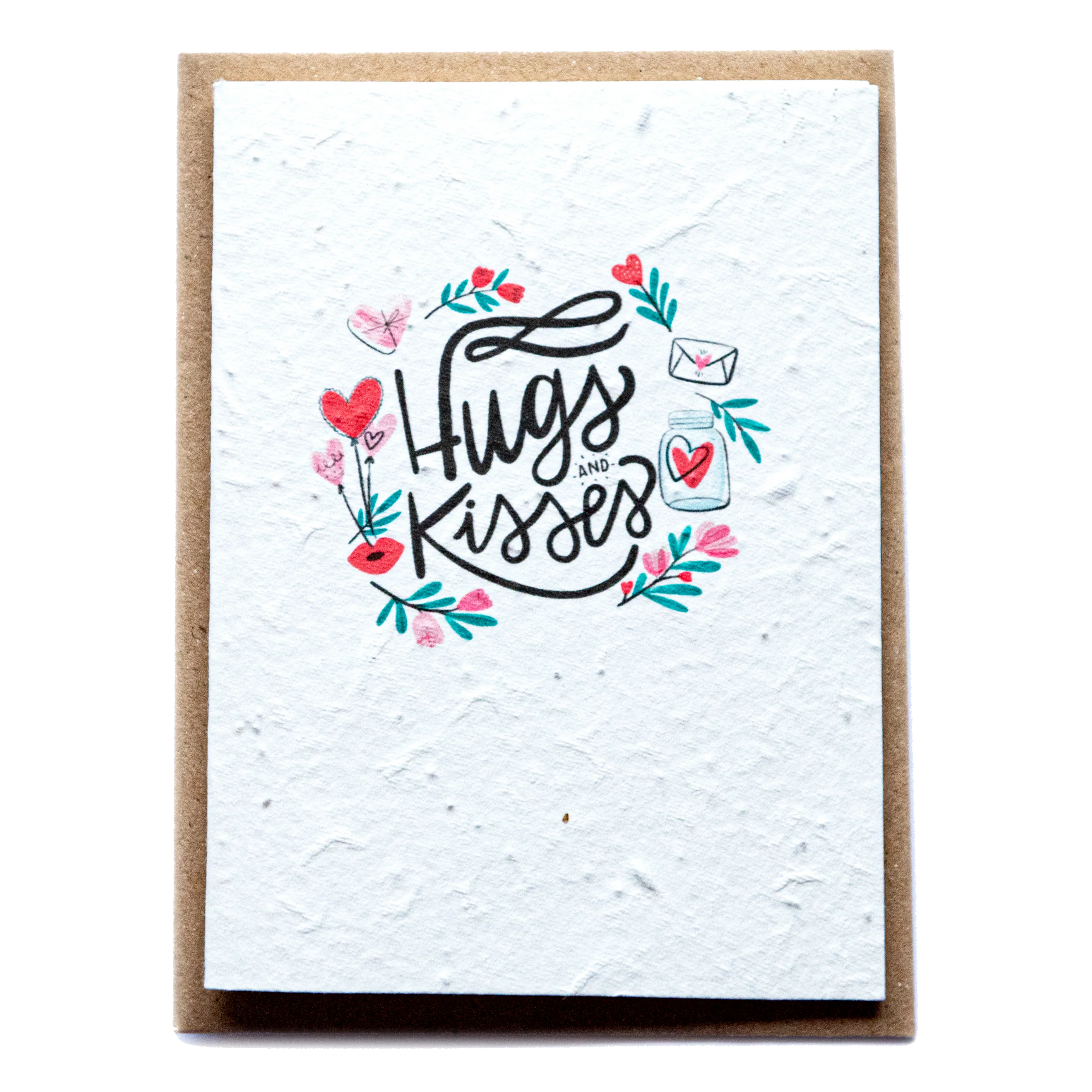 Hugs & Kisses Recycled Plantable Seed Greetings Card - Image 4