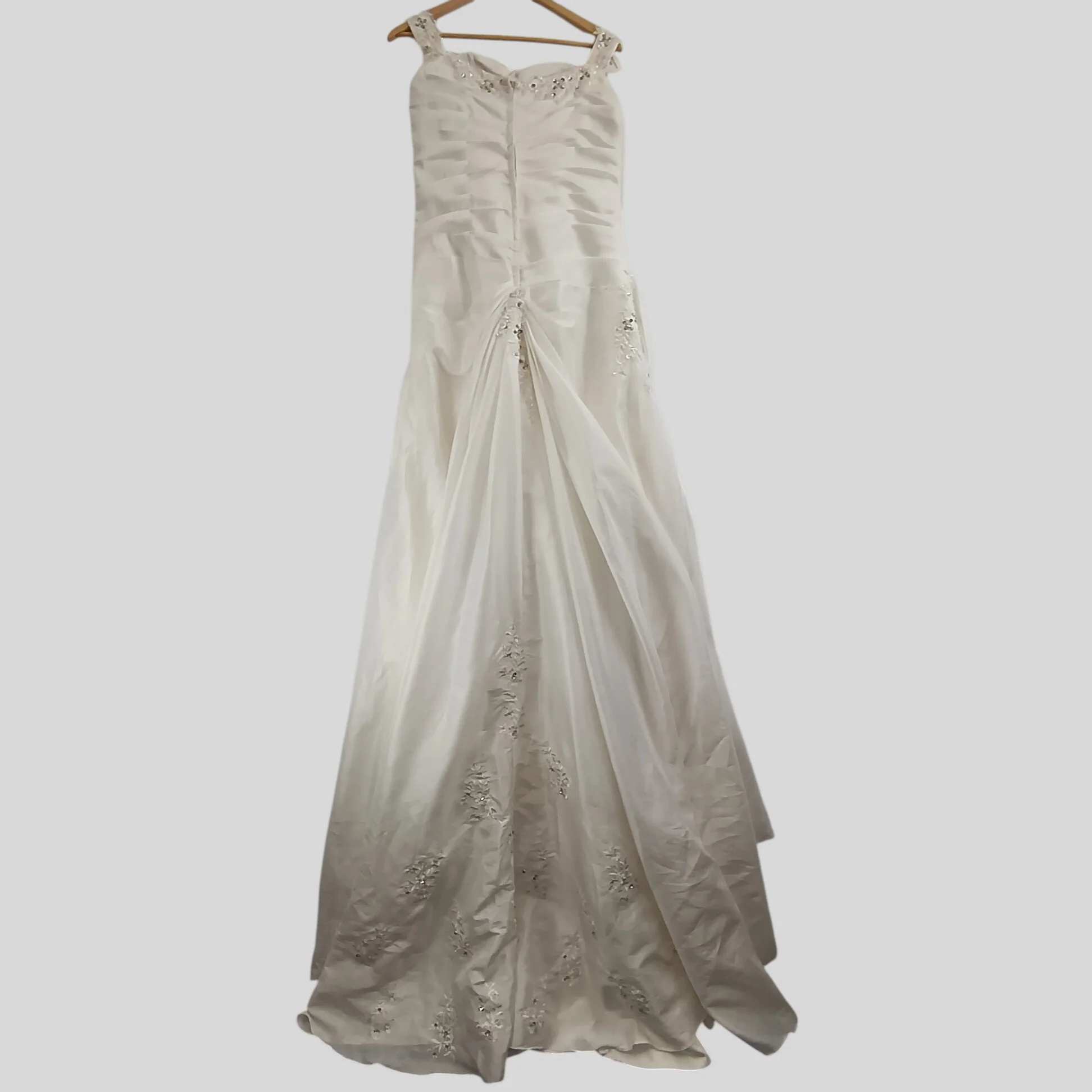 HY Ivory Hi-low Wedding Draped Dress Embellished UK S  Womenswear | Pre-loved - Image 2