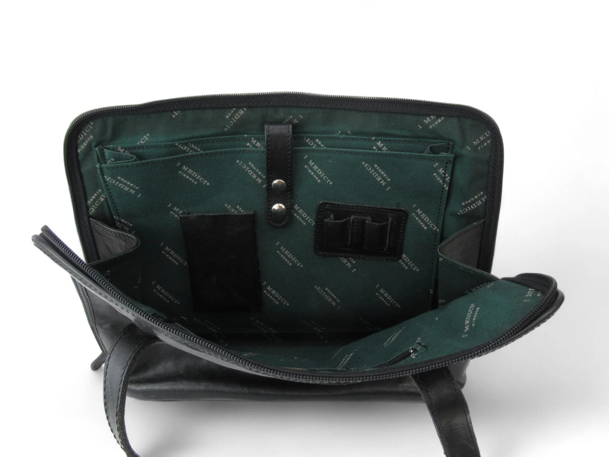 I Medici Firenze Black Satchel Zip Around Bag Womenswear | Preloved - Image 5