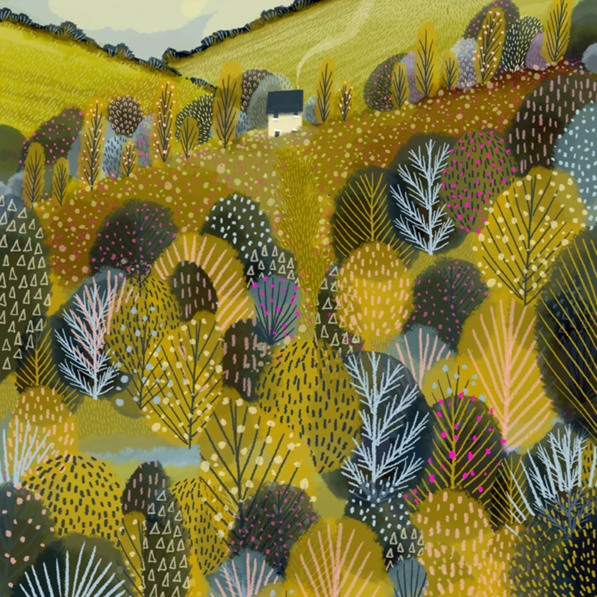 Illustrated scenes set of 6 greeting cards - Image 5