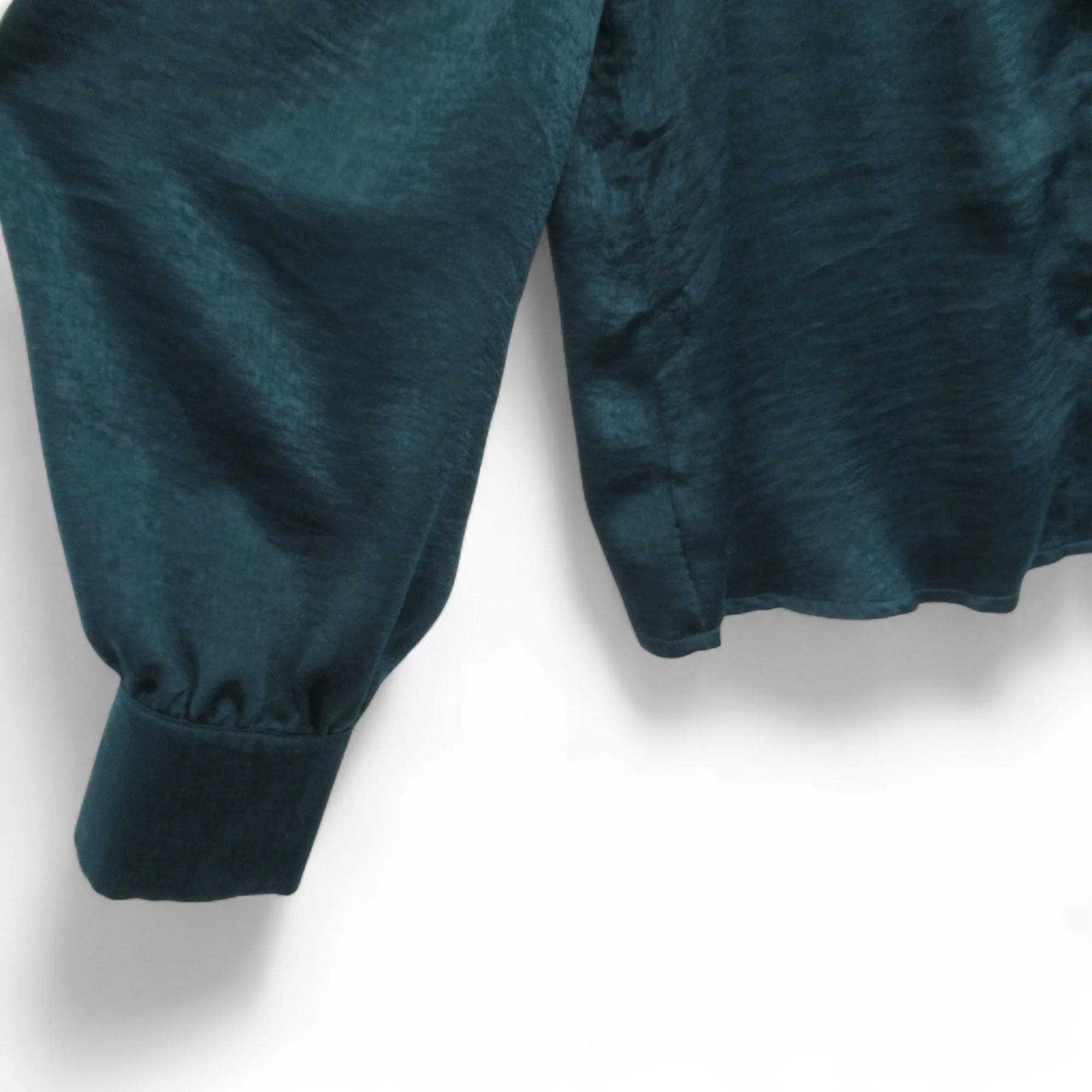 Indie + Moi Shirt Blouse UK 14 Green Satin Womenswear | Pre-loved - Image 3
