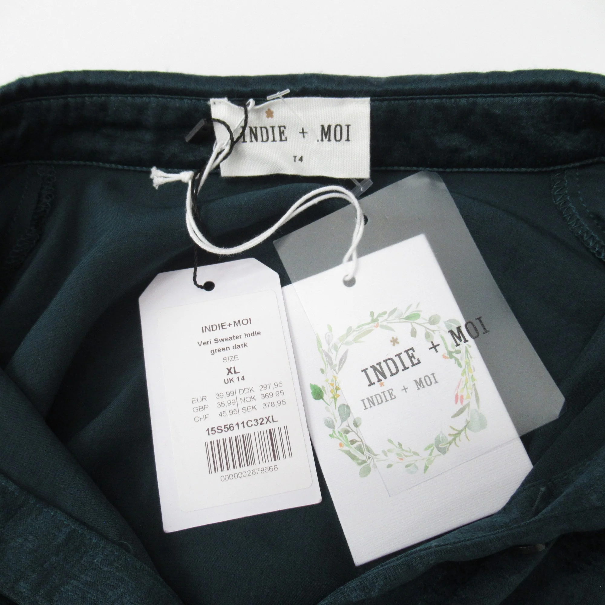 Indie + Moi Shirt Blouse UK 14 Green Satin Womenswear | Pre-loved - Image 6
