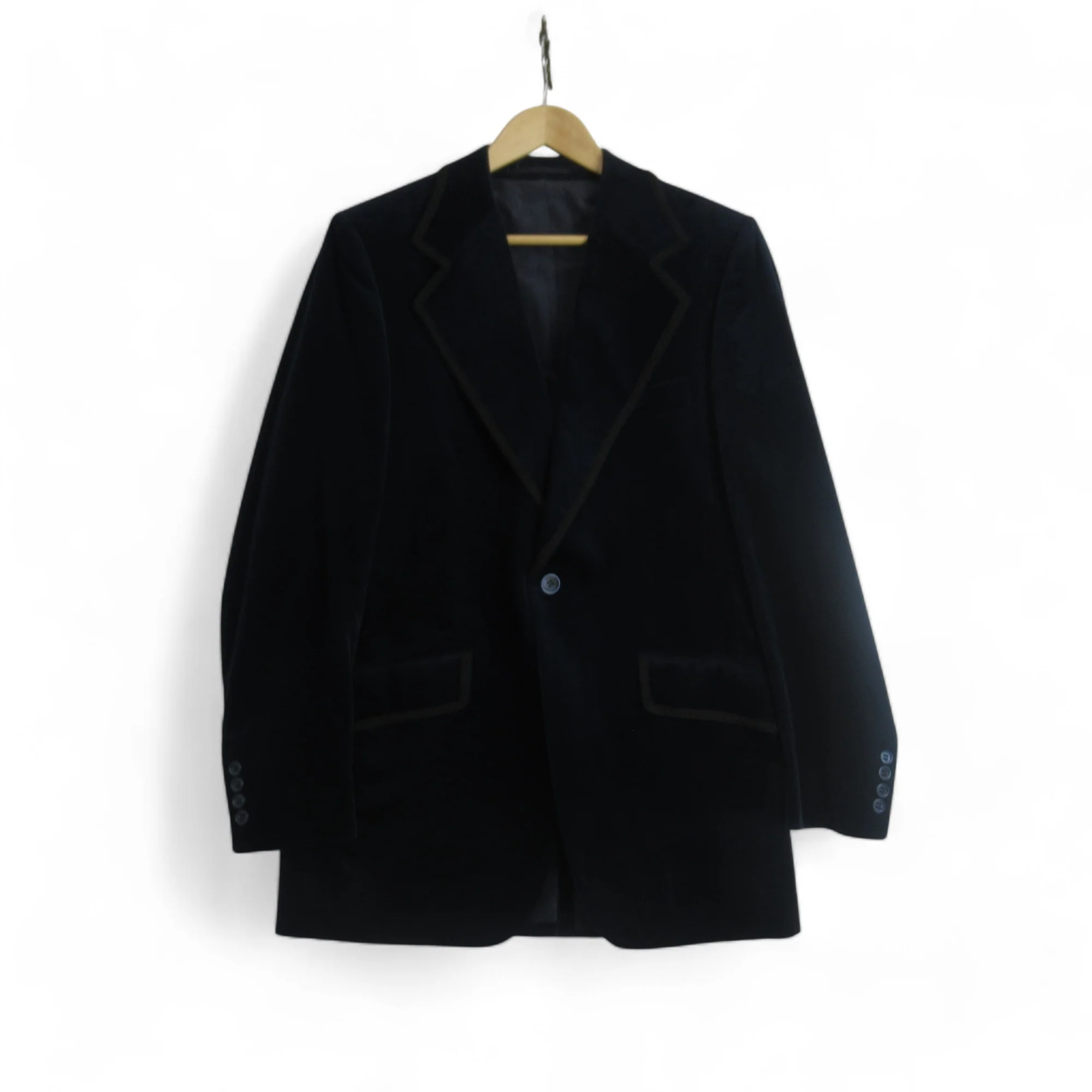 International Style Vintage Small Blue Velvet Blazer Menswear | Preloved