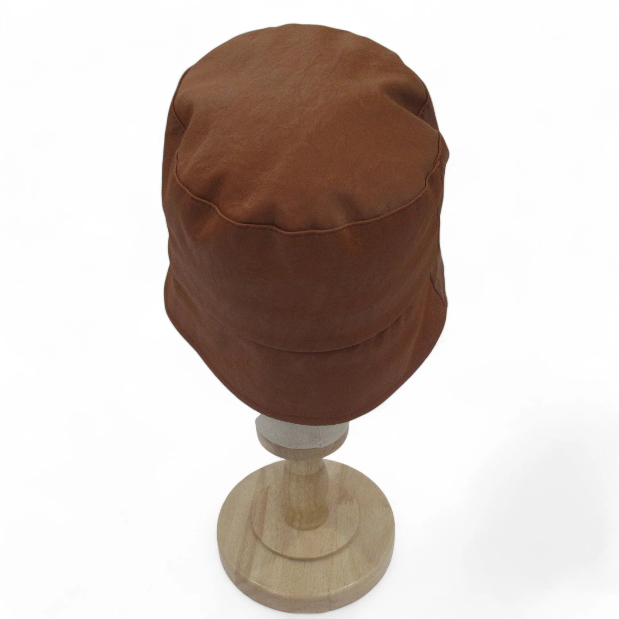Intrend Brown Bucket Hat Vegan Leather Menswear | Preloved - Image 3